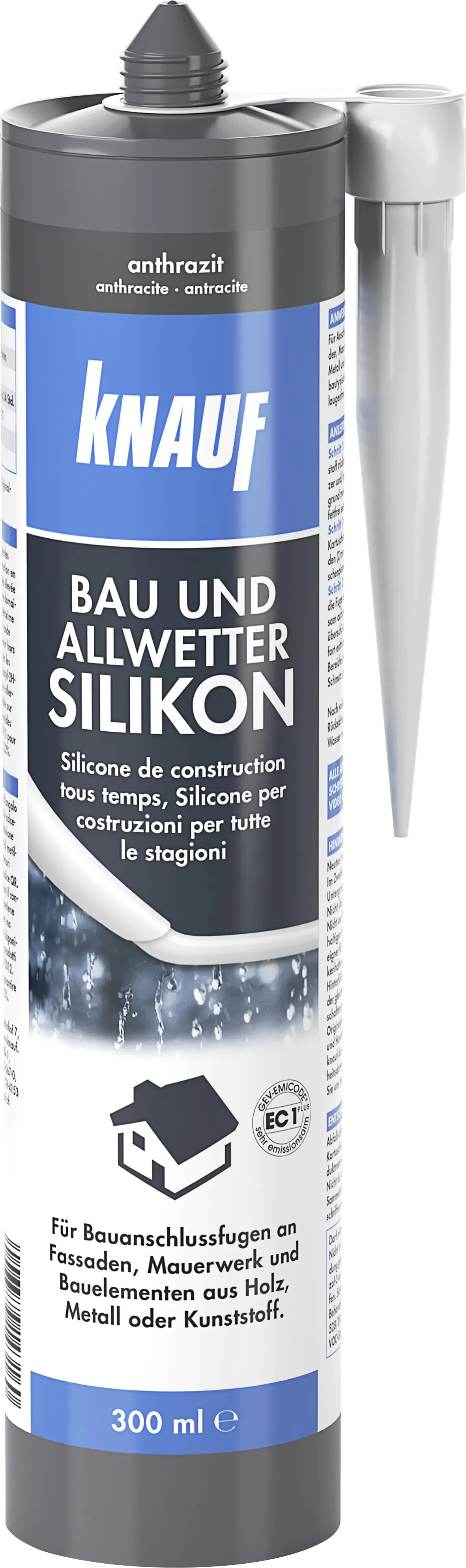 Knauf Bau- & Allwetter Silikon 300 ml anthrazit