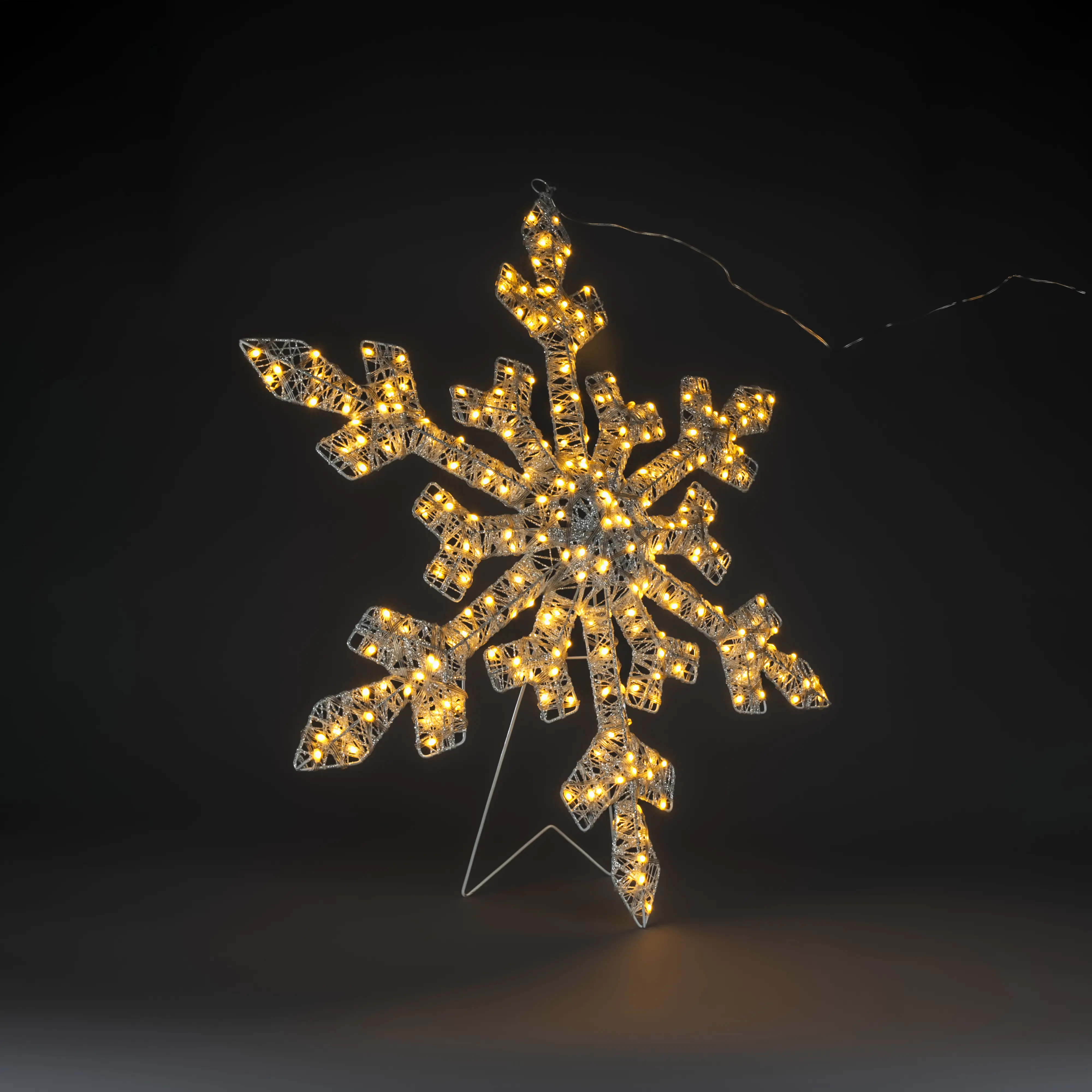 Konstsmide LED Weihnachtsdeko Schneeflocke 200 Dioden 80 cm bernstein