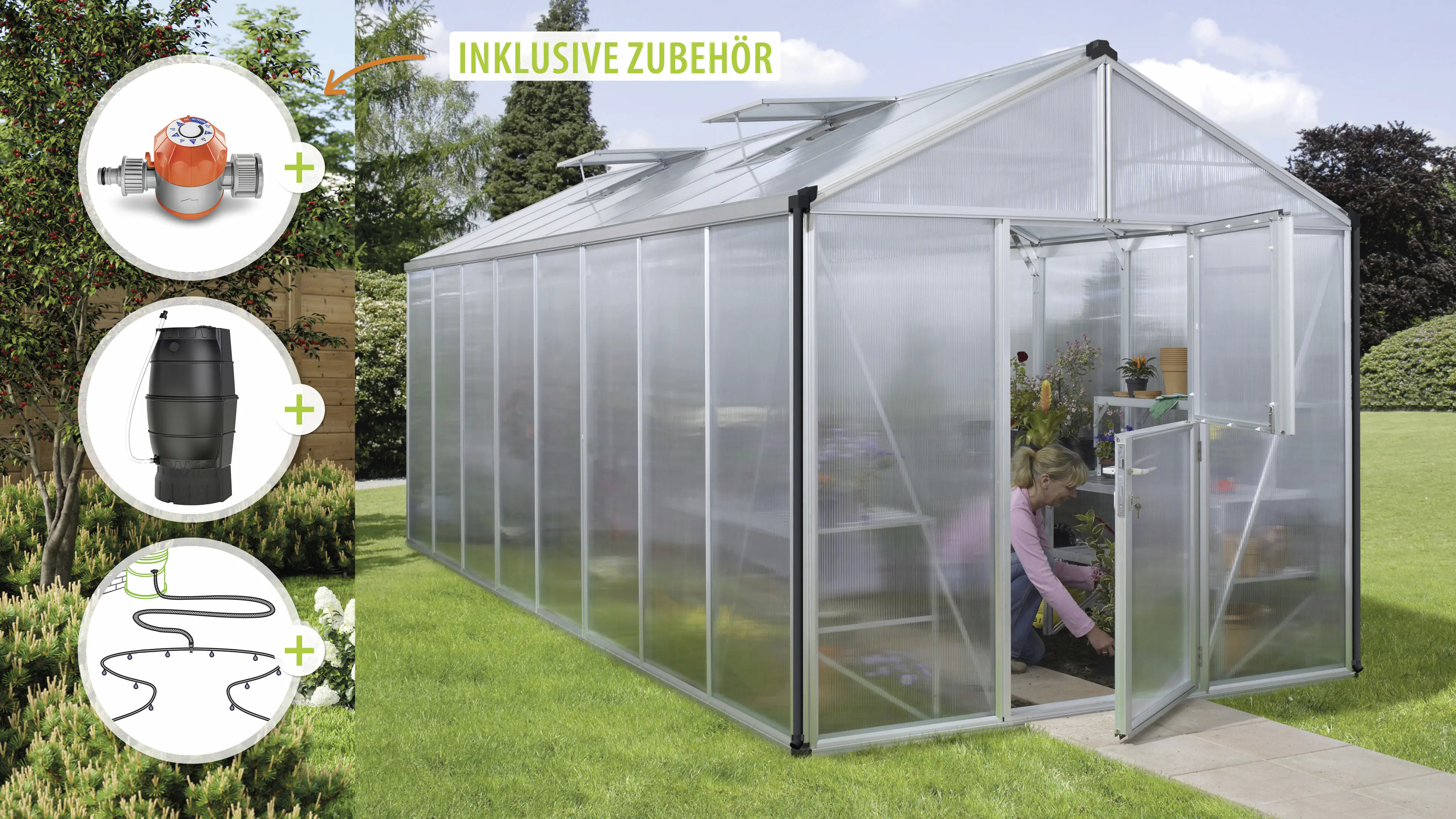 Vitavia Gewächshaus-Set Zeus 15700 HKP 16 mm alu 266 x 621 cm 