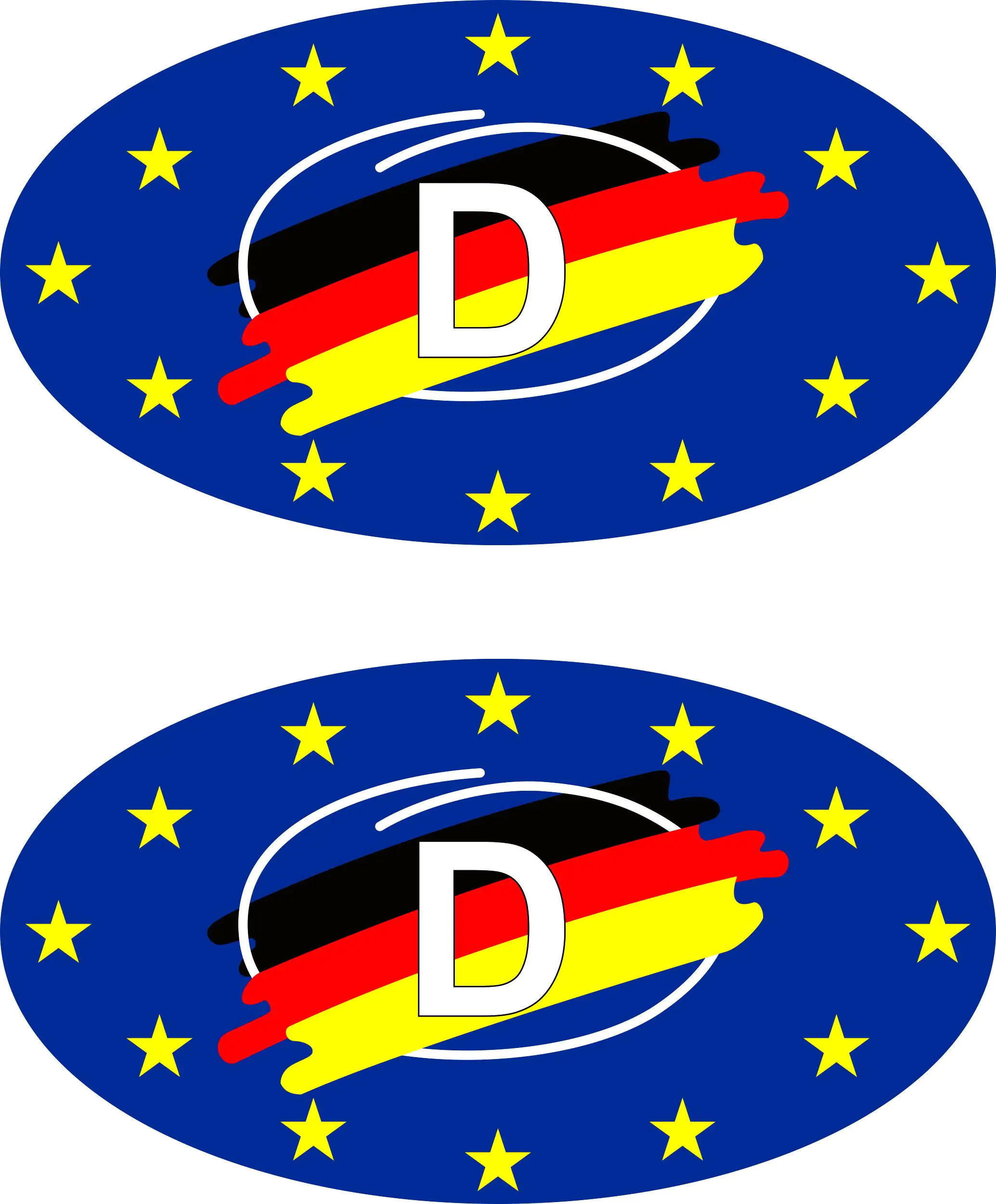 Hermann Schütz Aufkleber Europa-D Holografie 2er-Set je 55x30mm