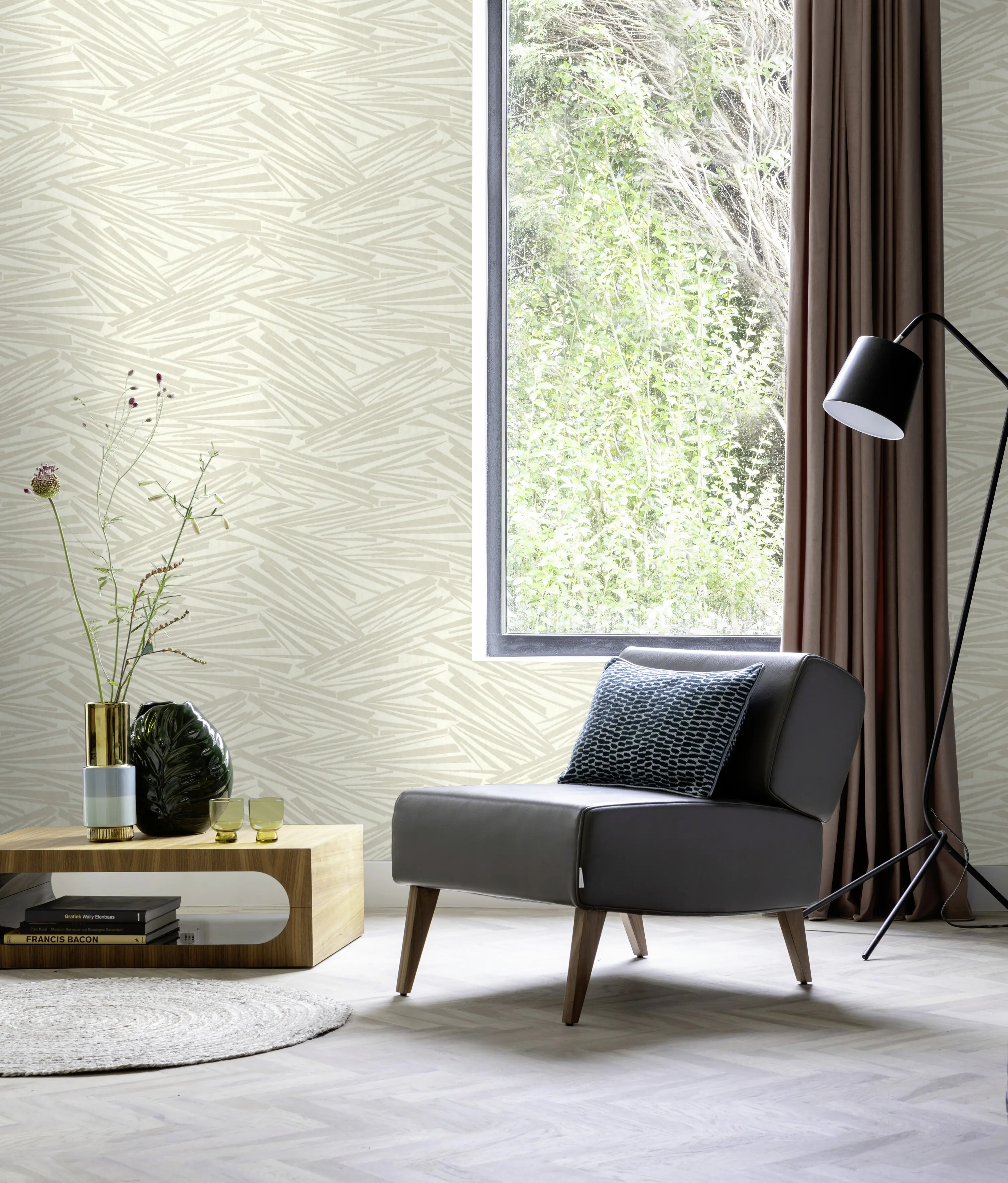 Rasch Vliestapete Muster Grafik Sky Lounge weiß perlmutt 10,05 x 0,53 m