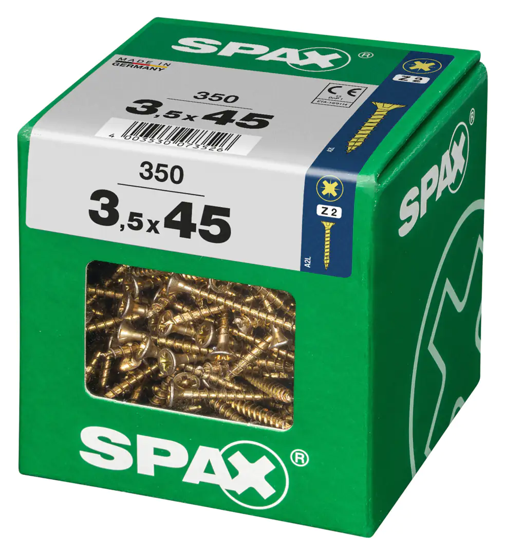 Spax Universalschrauben 3.5 x 45 mm PZ 2 - 350 Stk.