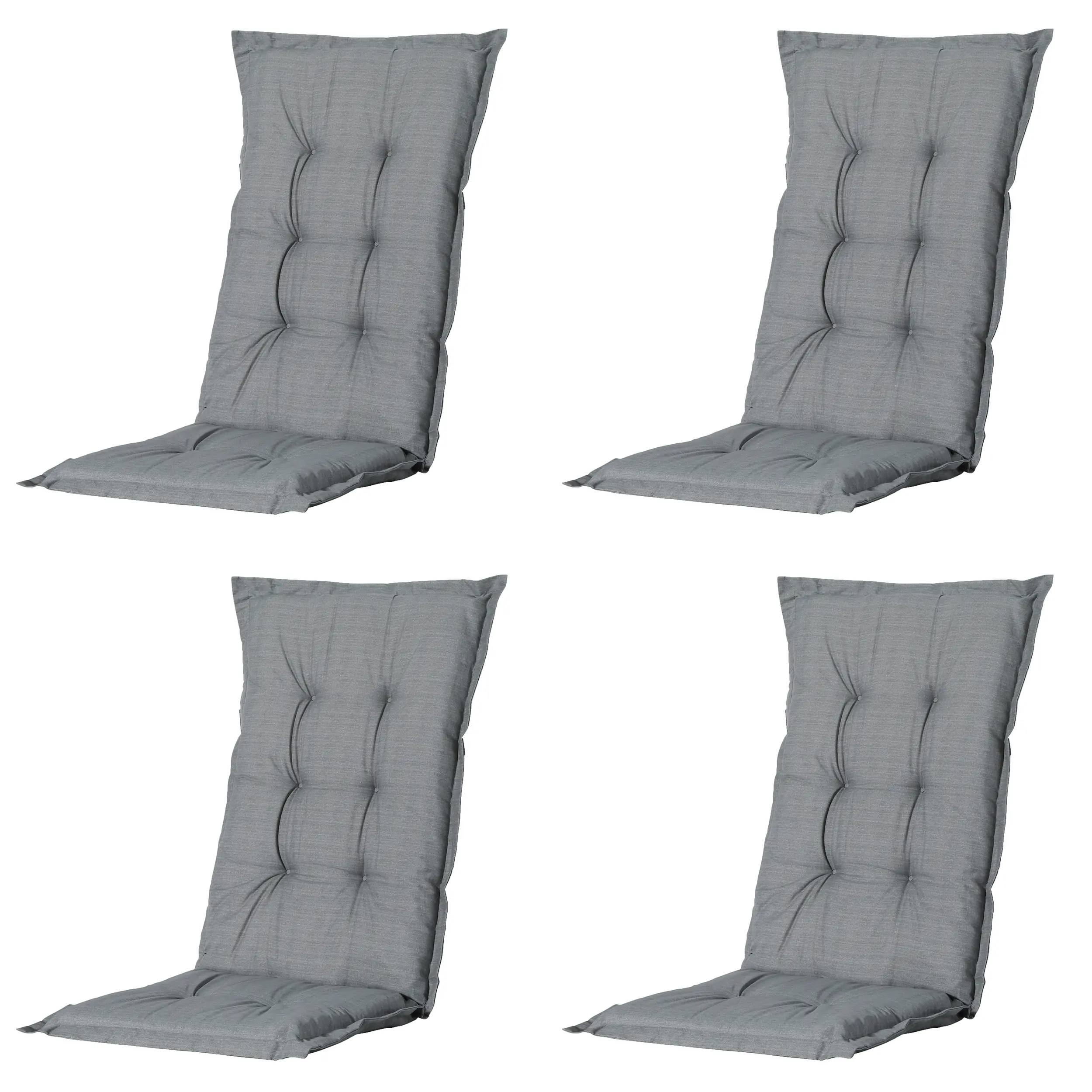 Madison Hochlehner-Auflage Basic grau 123 x 50 cm 4er-Set 