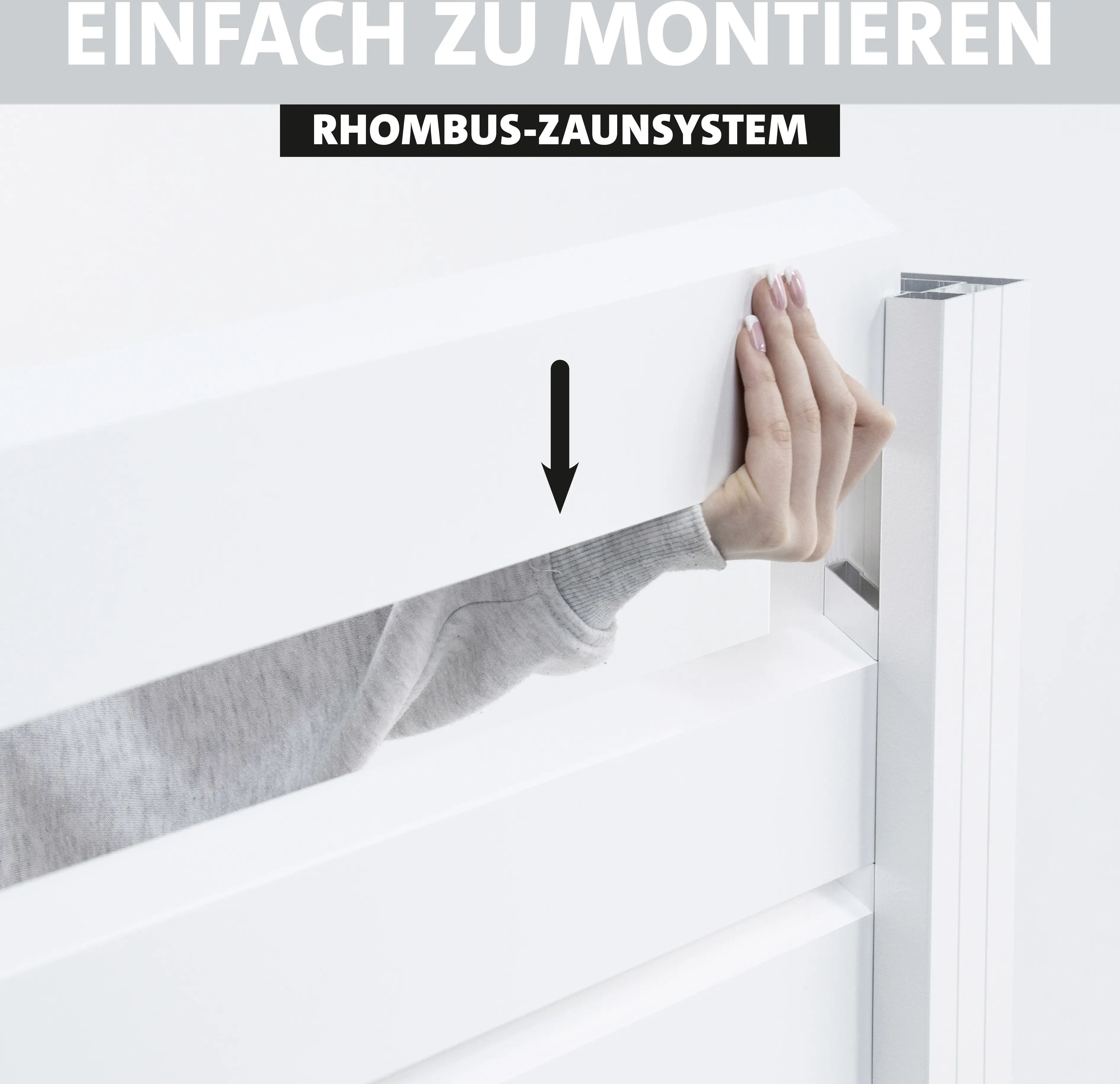 Ambiente Alu-Zaun Erweiterungsset Rhombus MINI 187 x 124,2 cm weiß 