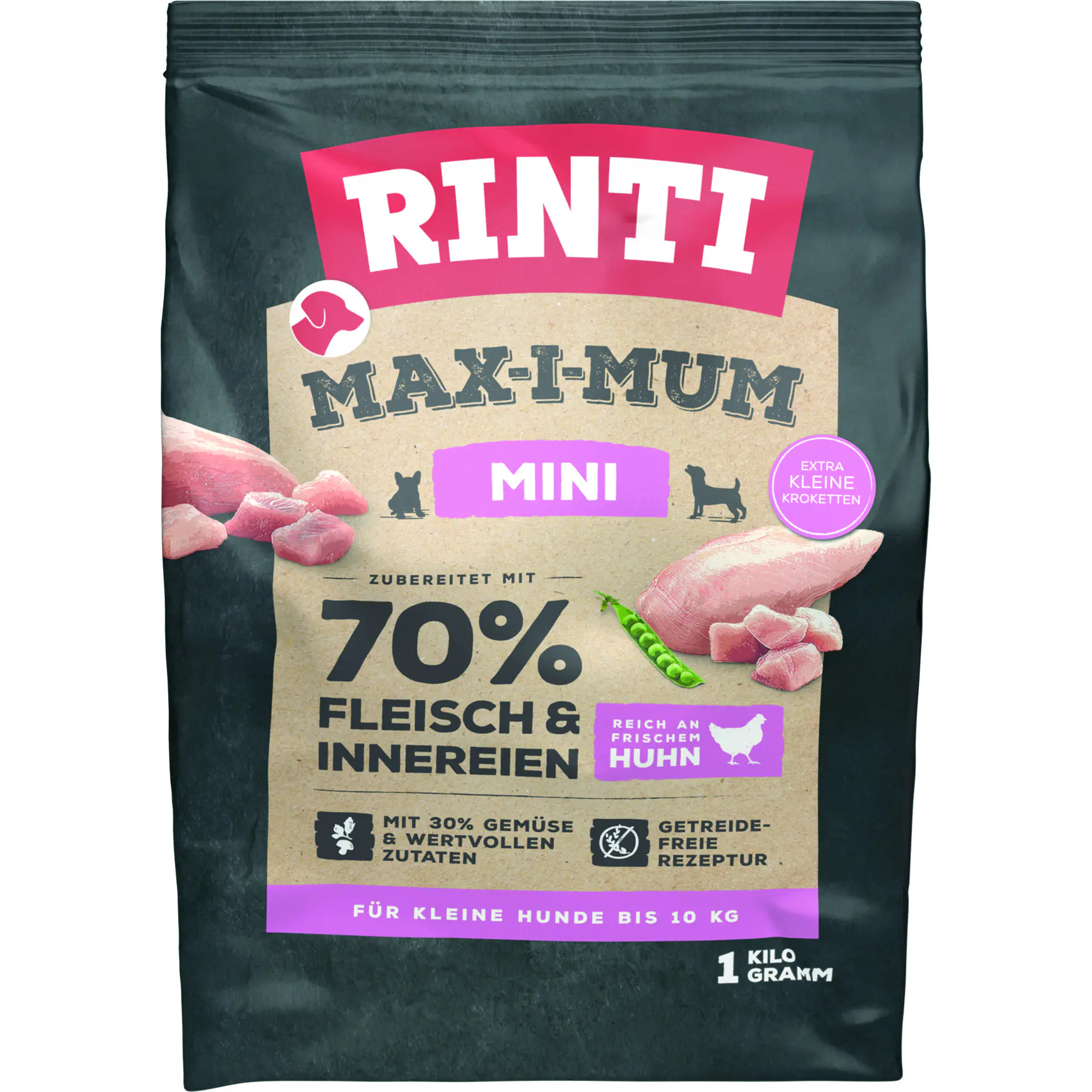 Rinti Max-i-Mum Hundetrockenfutter Adult Mini 1 kg Huhn