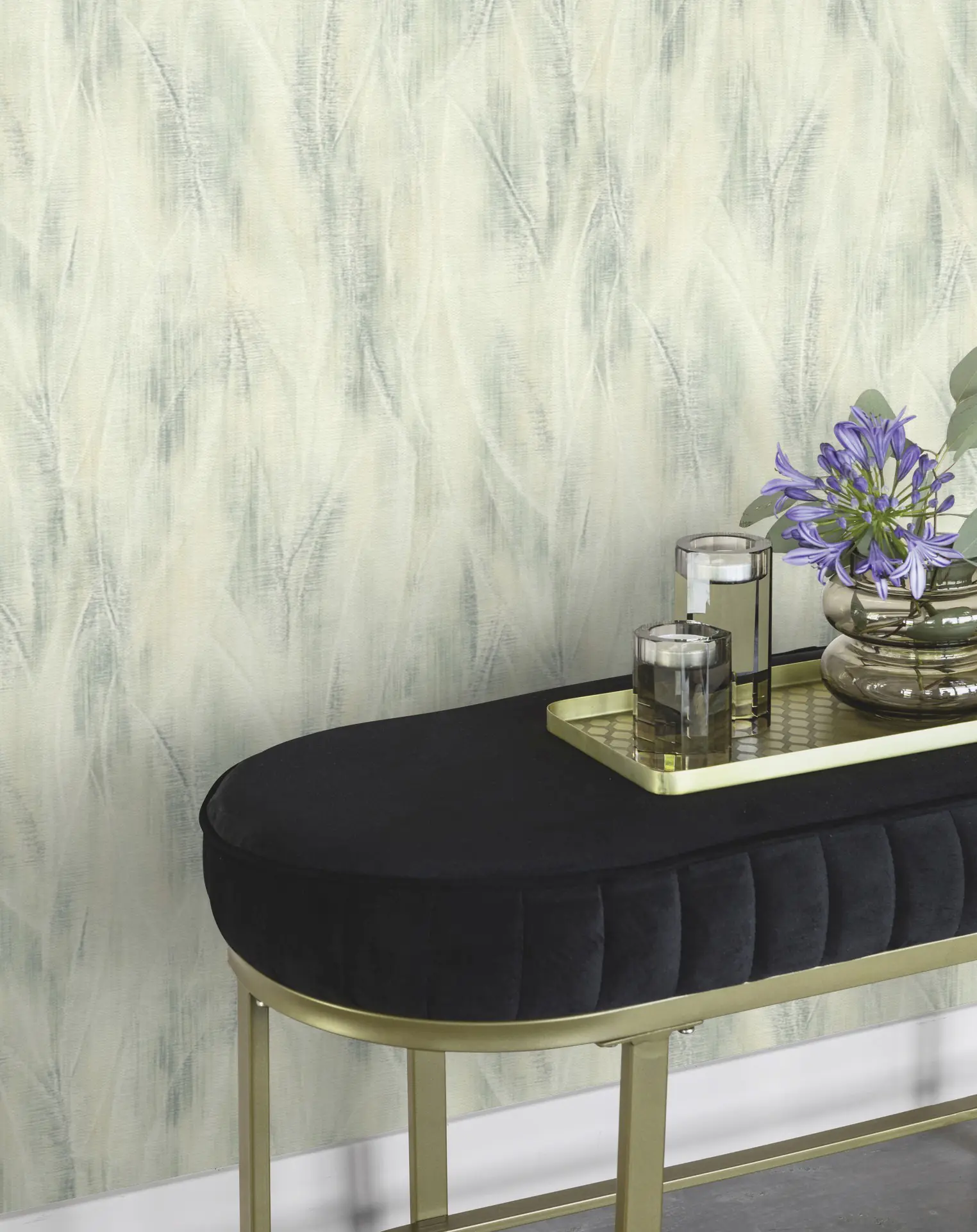 Rasch Vliestapete Aquarell Muster Blatt hellgrün 10,05 x 0,53 m