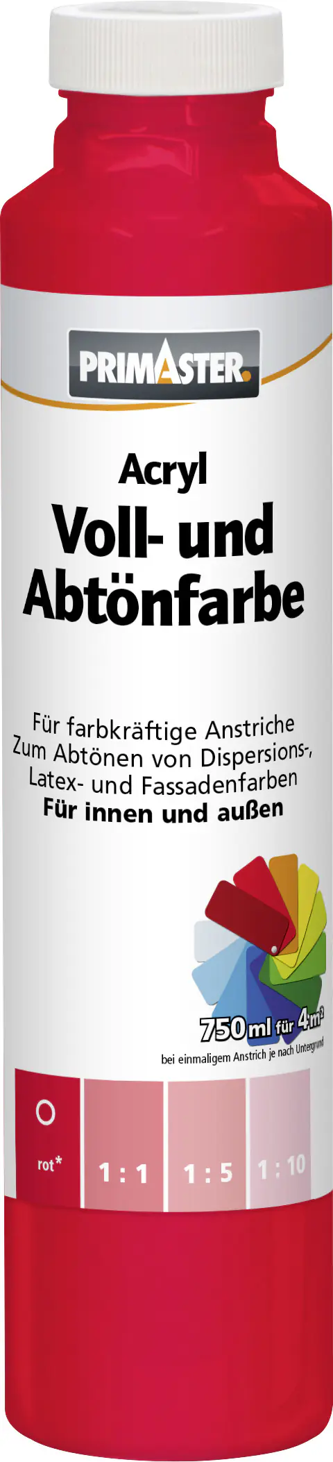 Primaster Voll- und Abtönfarbe 750 ml rot matt