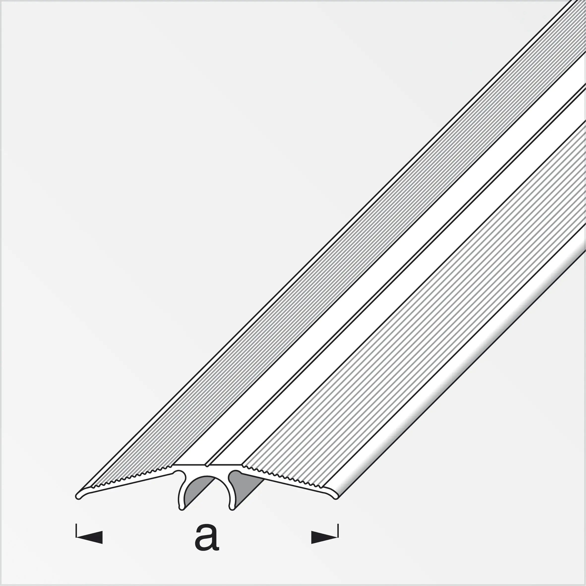 alfer Übergangsprofil 1 m, 46 mm Aluminium eloxiert champagner
