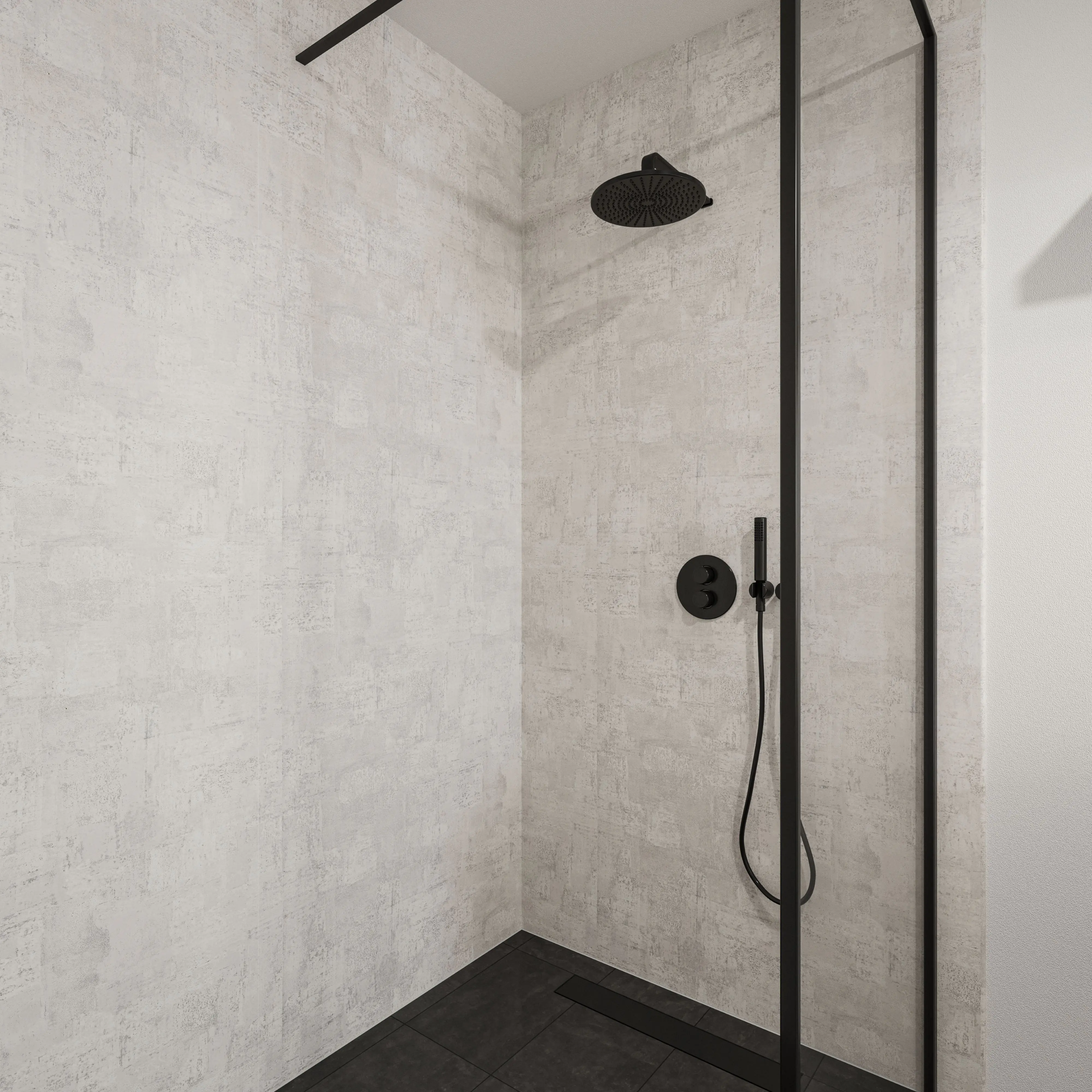 Wetwall Elite Wandpaneel  Light Stone 16 x 242 cm mit abgerundeter Abschlusskante