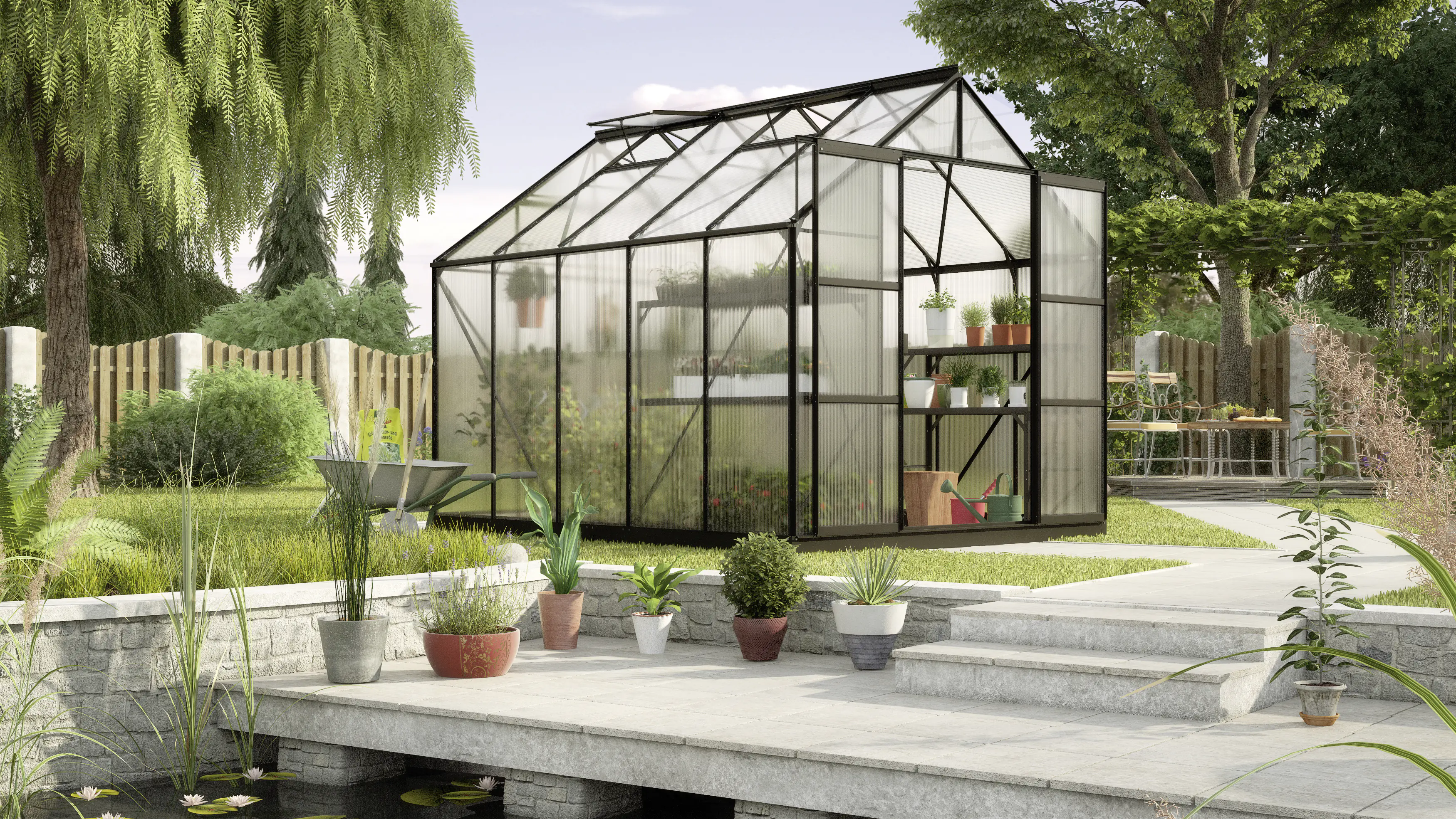 Vitavia Gewächshaus Uranus 8300 254 x 317 cm 4 mm Hohlkammerplatten Vitavia Gewächshaus Uranus 8300 254 x 317 cm 4 mm Hohlkammerplatten