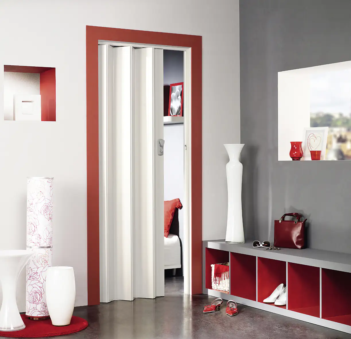 Grosfillex Falttür Spacy weiß glänzend 84 x 205 cm