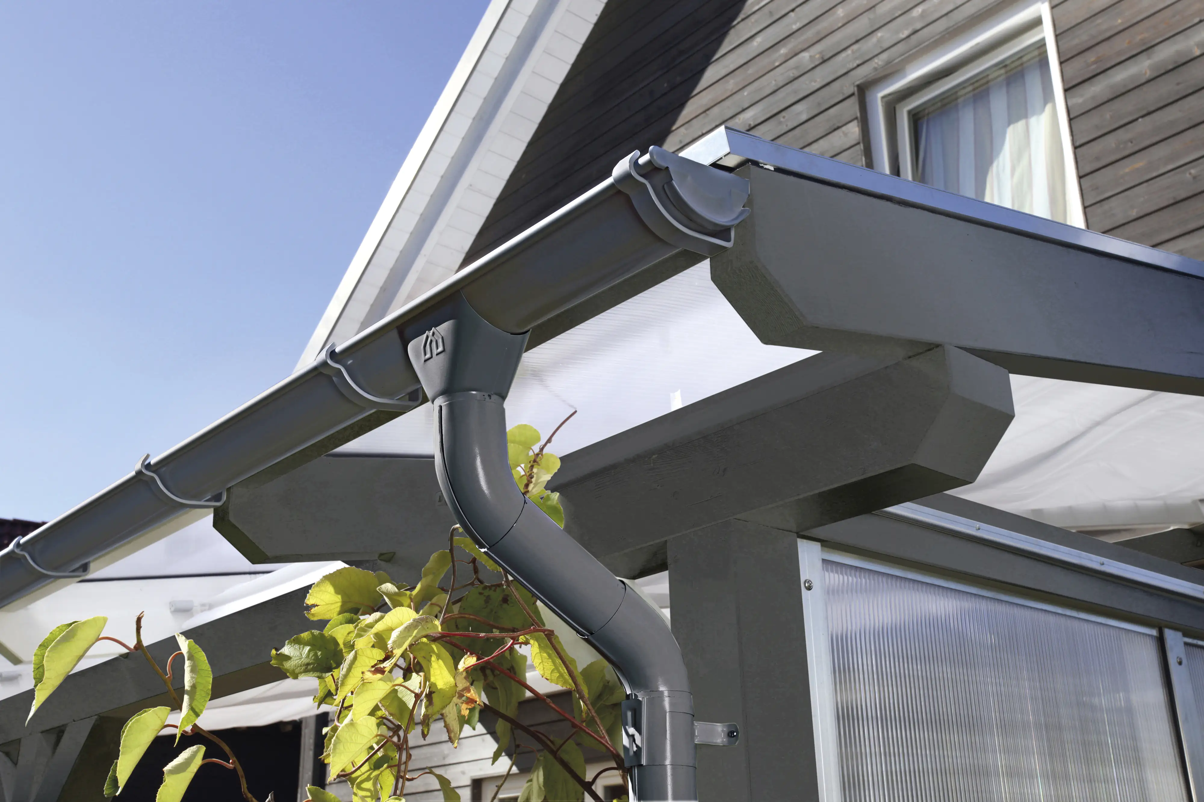 4018211398027_2422081 SKAN HOLZ Regenrinnen-Set 434 cm, Stahl, verzinkt u. anthrazit beschichtet