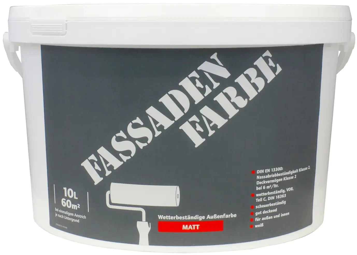 Fassadenfarbe 10 L weiß matt Fassadenfarbe 10 L weiß matt