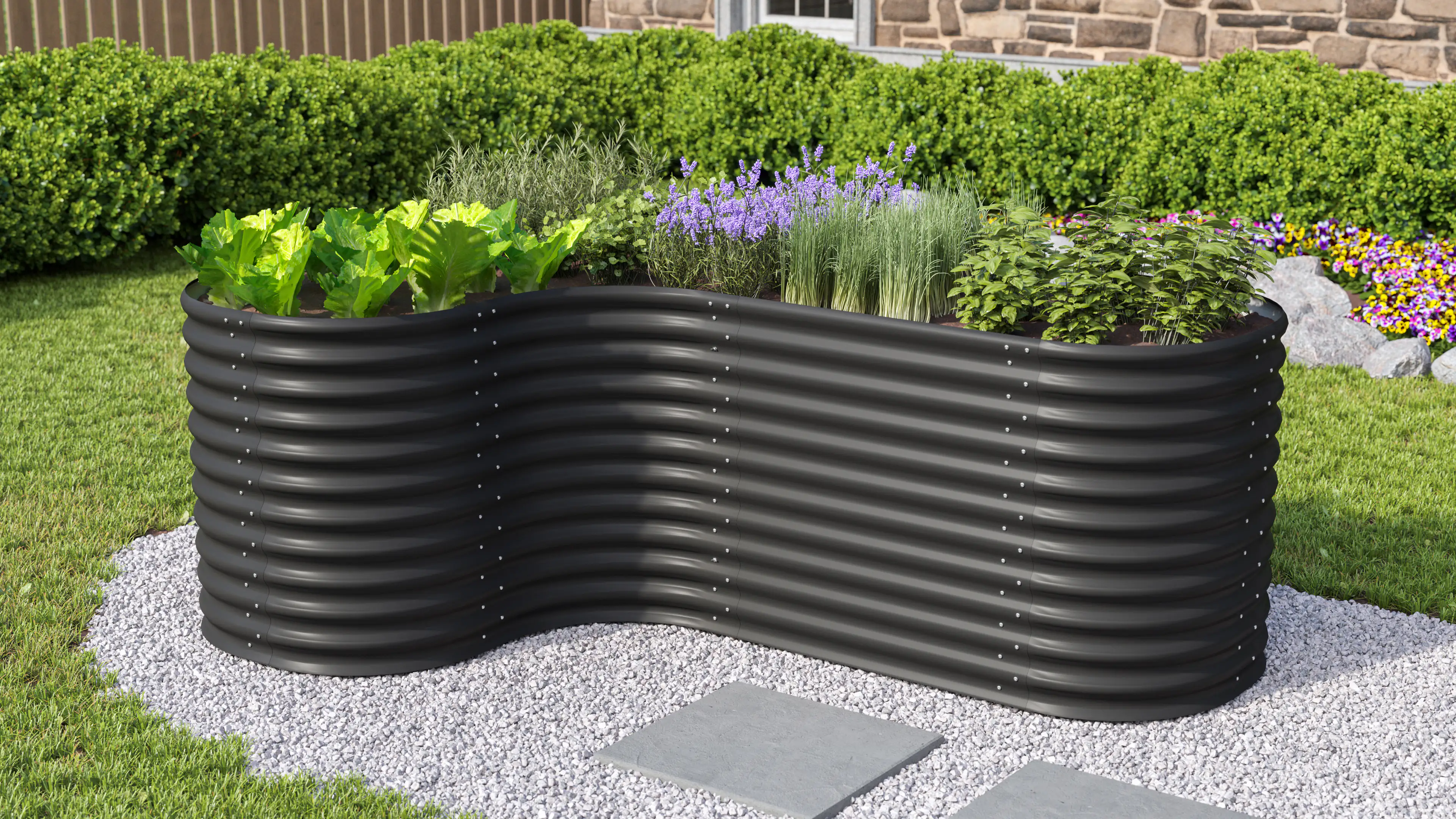 Vitavia Erweiterung Curve zu Hochbeet 858 86 cm schwarz