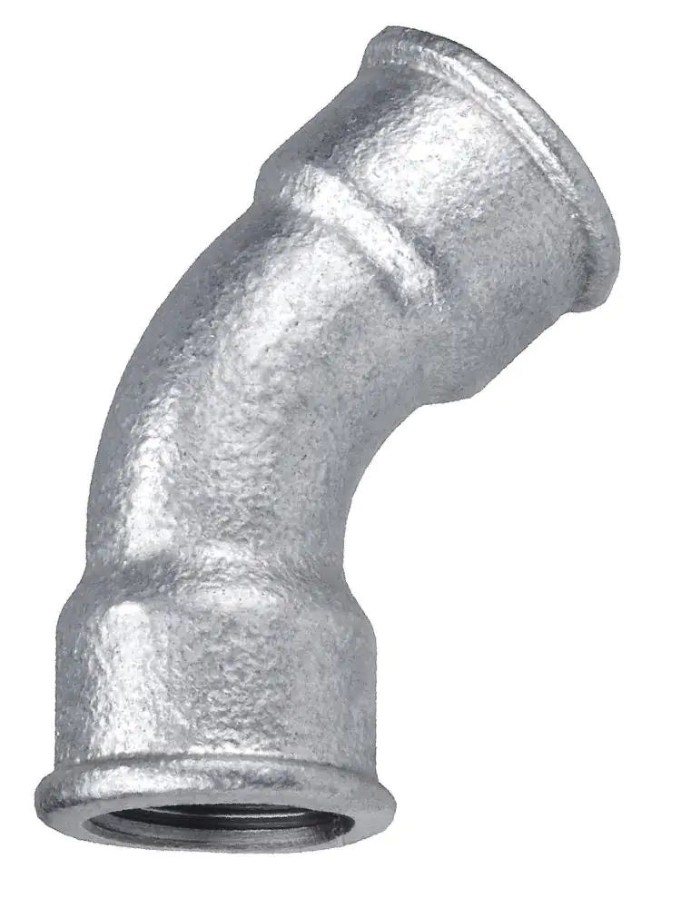 Cornat Temperguss-Bogen 45° 1/2 '' 2 Muffen verzinkt