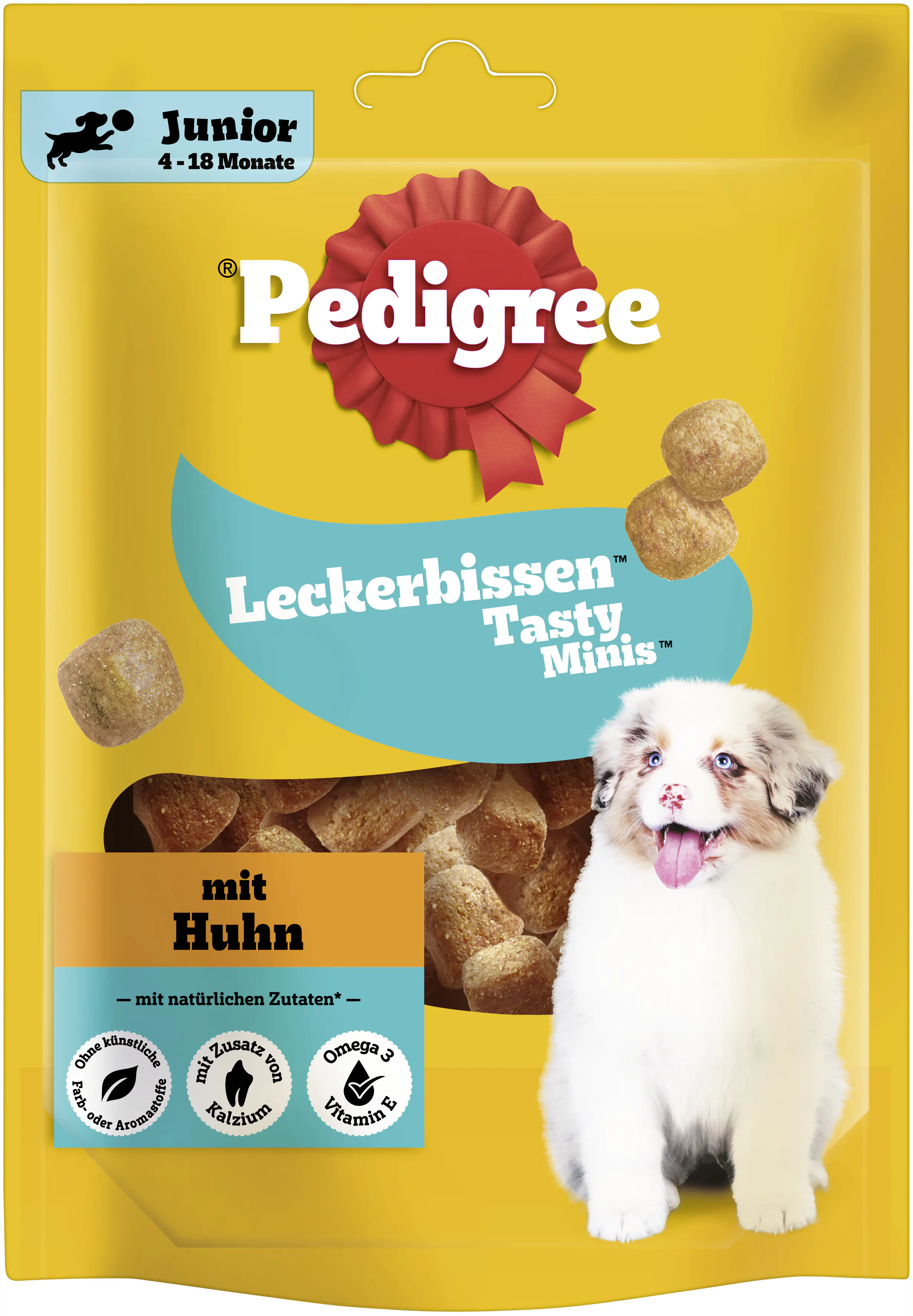 Pedigree Hundesnack Leckerbissen Tasty Minis Junior mit Huhn