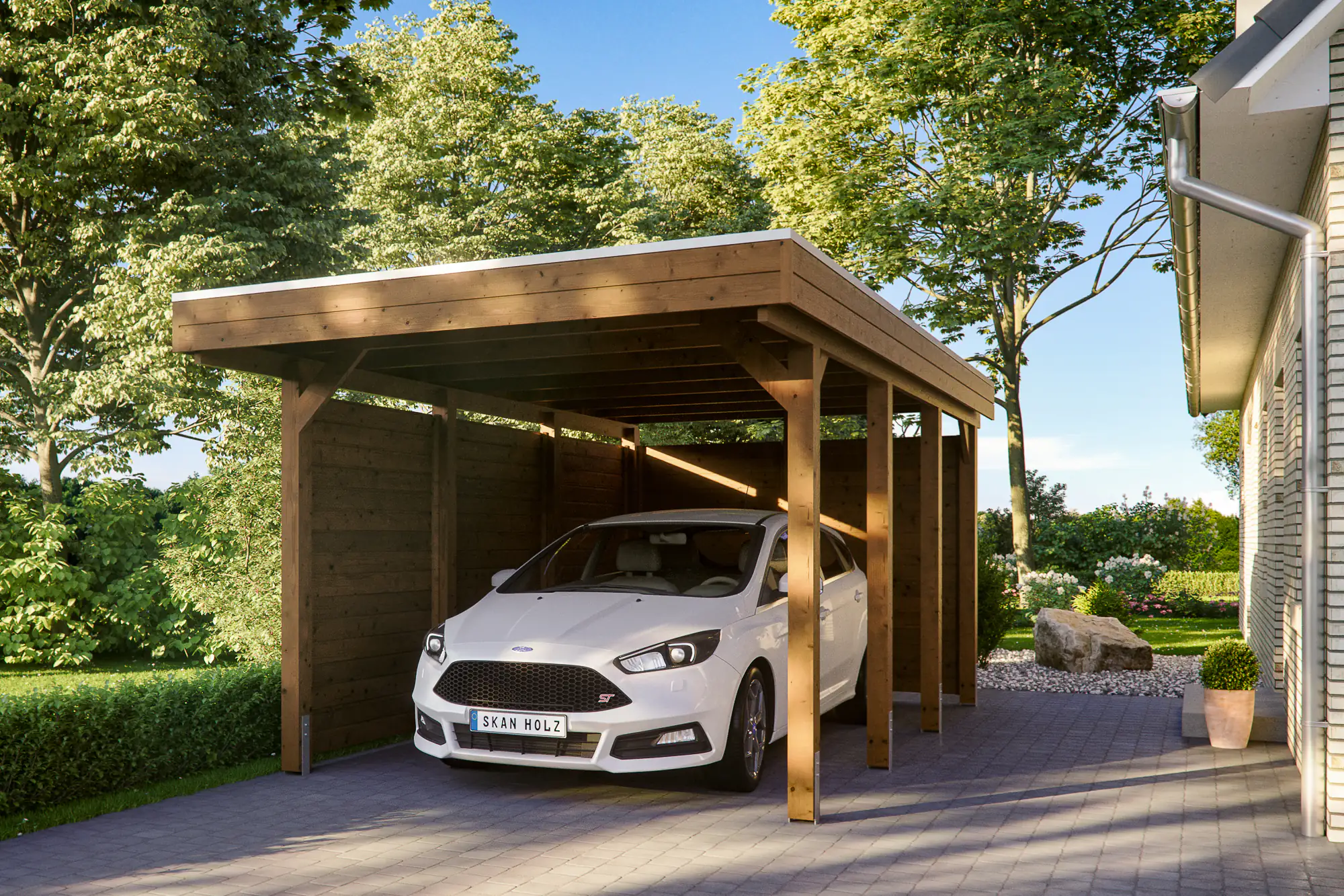 SKAN HOLZ Carport Friesland Set 1 314 x 555 cm, lasiert in Nussbaum SKAN HOLZ Carport Friesland Set 1 314 x 555 cm, lasiert in Nussbaum
