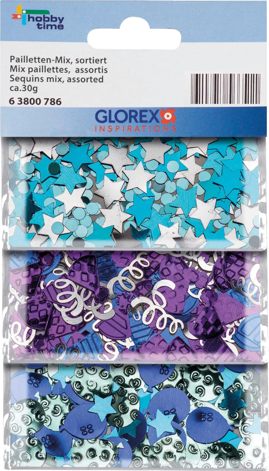 Glorex Pailletten-Mix 30 g blau türkis