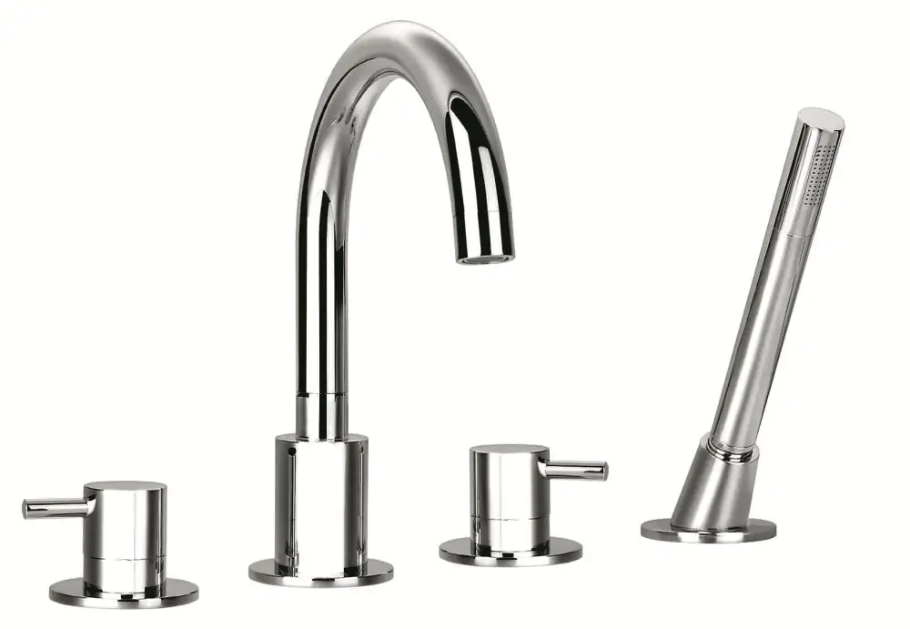 Ottofond Wannenrandarmatur 4-Loch mit Stabhandbrause