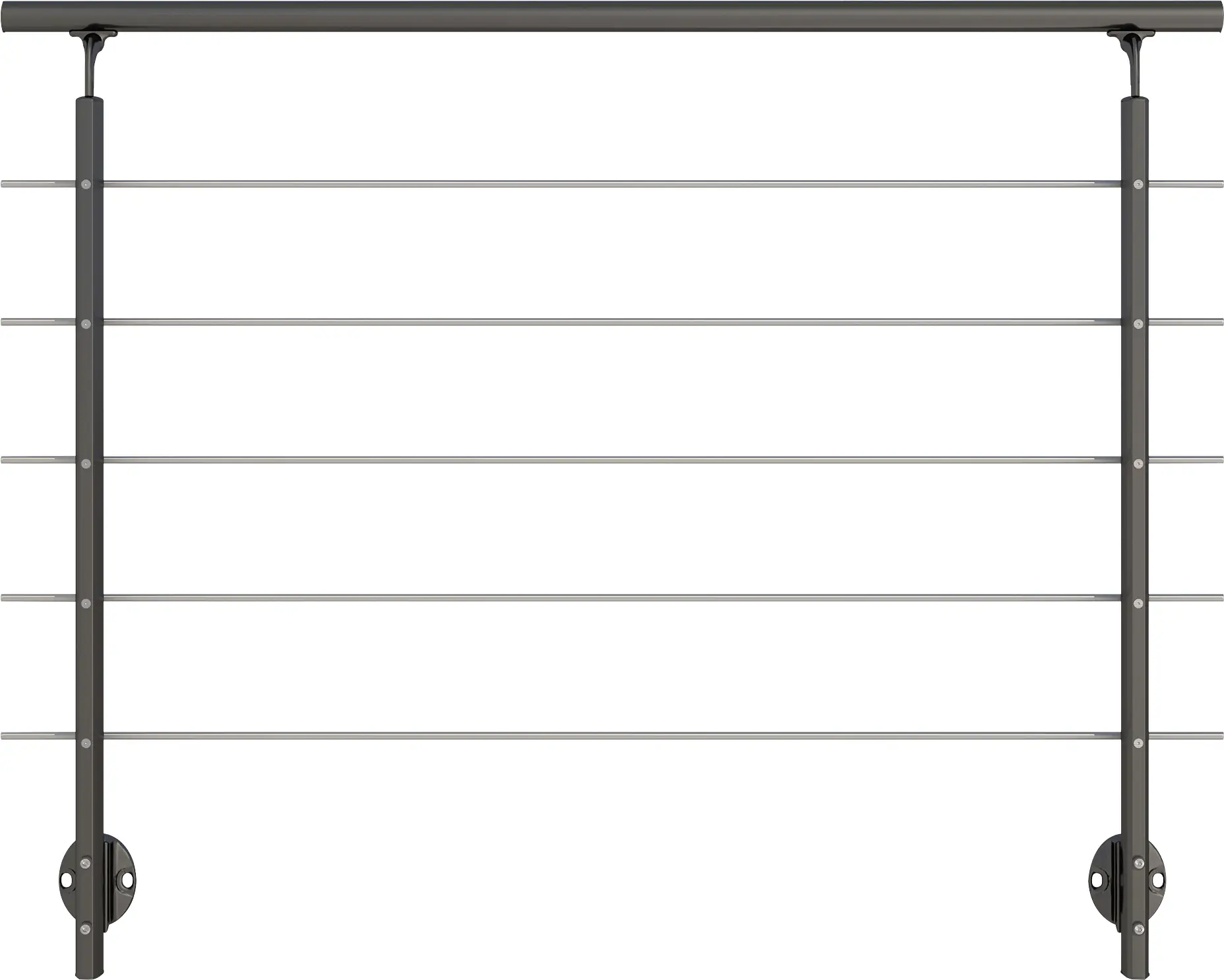 Dolle Geländerset anthrazit mit Edelstahlstäben für seitliche Montage
