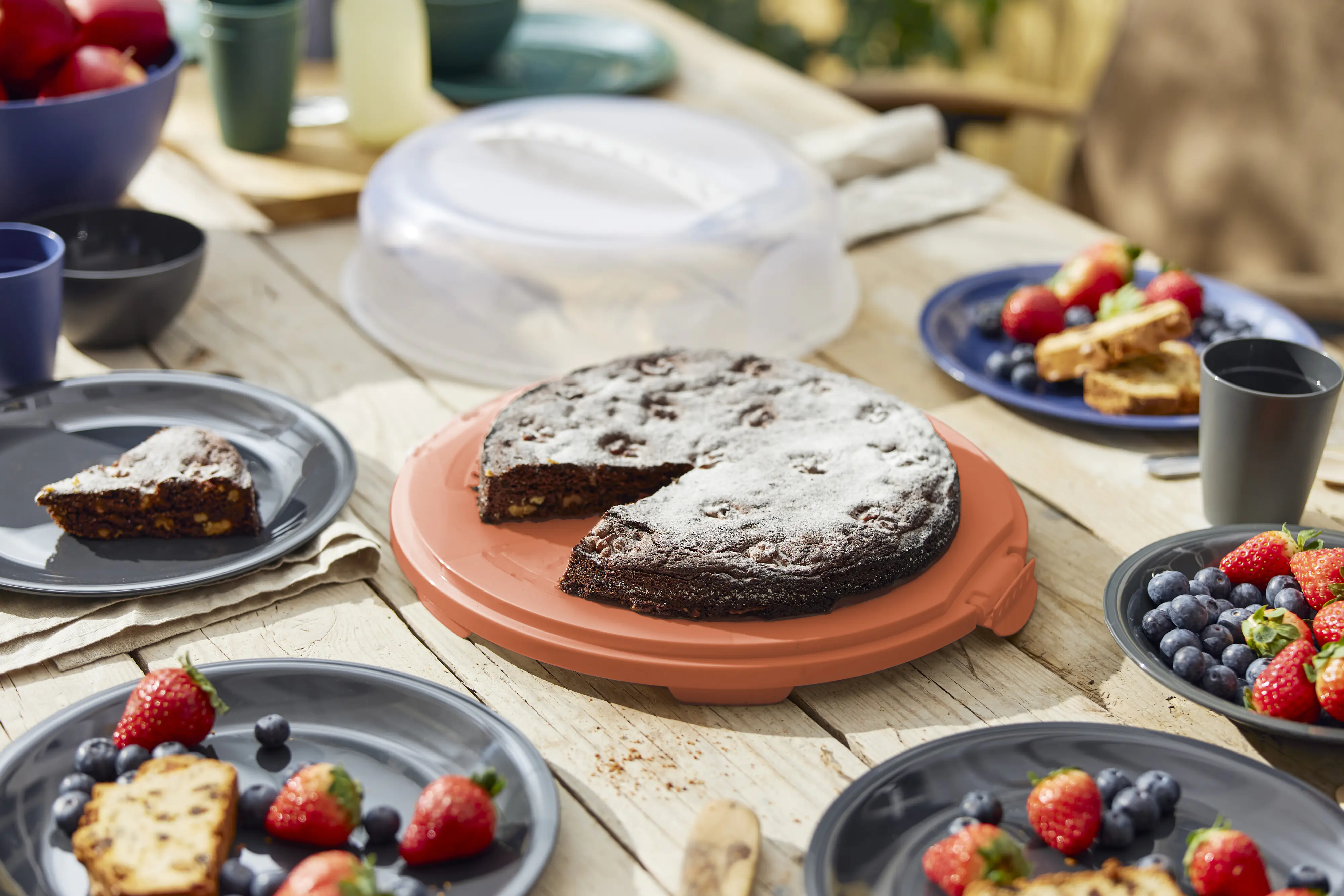 Rotho Tortenglocke flach Fresh Ø 35 x 12 cm koralle