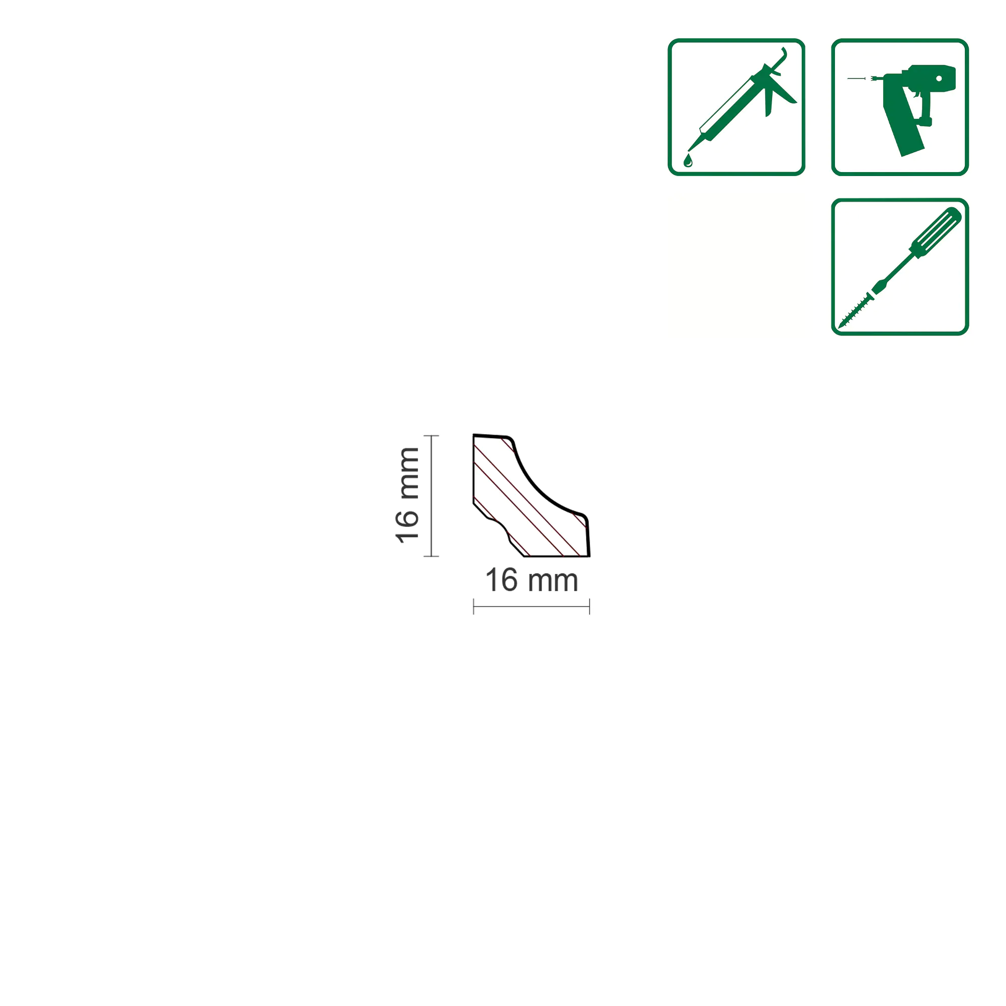 Neuhofer Fußleiste 240 cm x 16 x 16 mm weiß Neuhofer Fußleiste 240 cm x 16 x 16 mm weiß