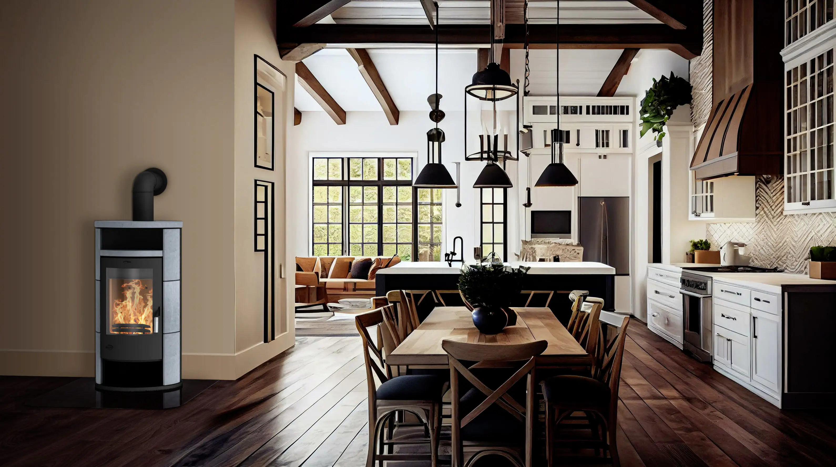 Fireplace Kaminofen Alicante Speckstein Speckstein/Stahl, 8 kW