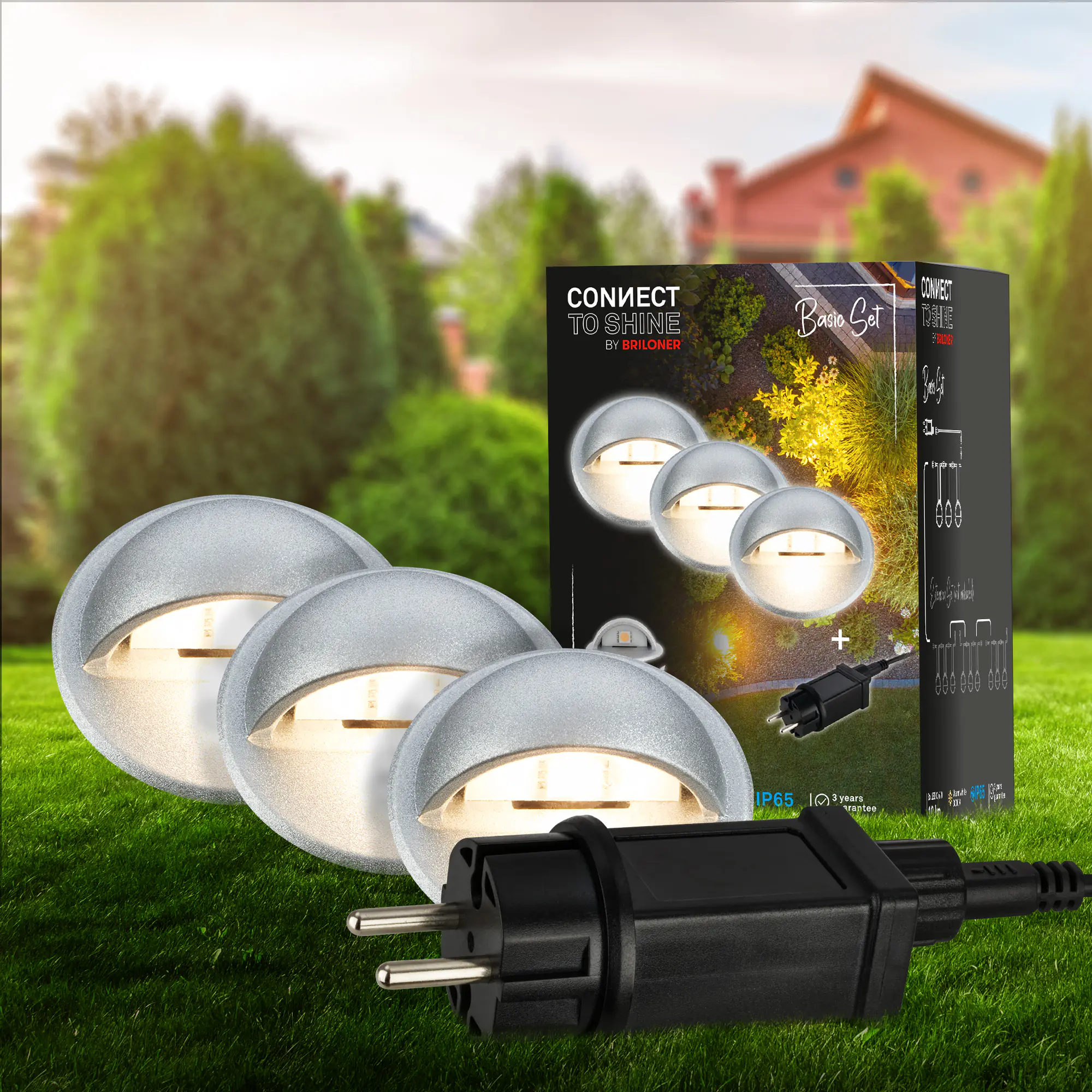 Briloner LED Außen-Bodenstrahler Teak Connect to Shine 3er Starterset 10W warmweiß Briloner LED Außen-Bodenstrahler Teak Connect to Shine 3er Starterset 10W warmweiß