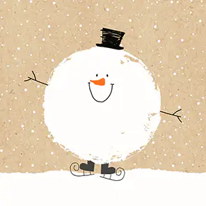 Braun & Company Servietten By Nature Schneemann 33 x 33 cm - 20er Pack