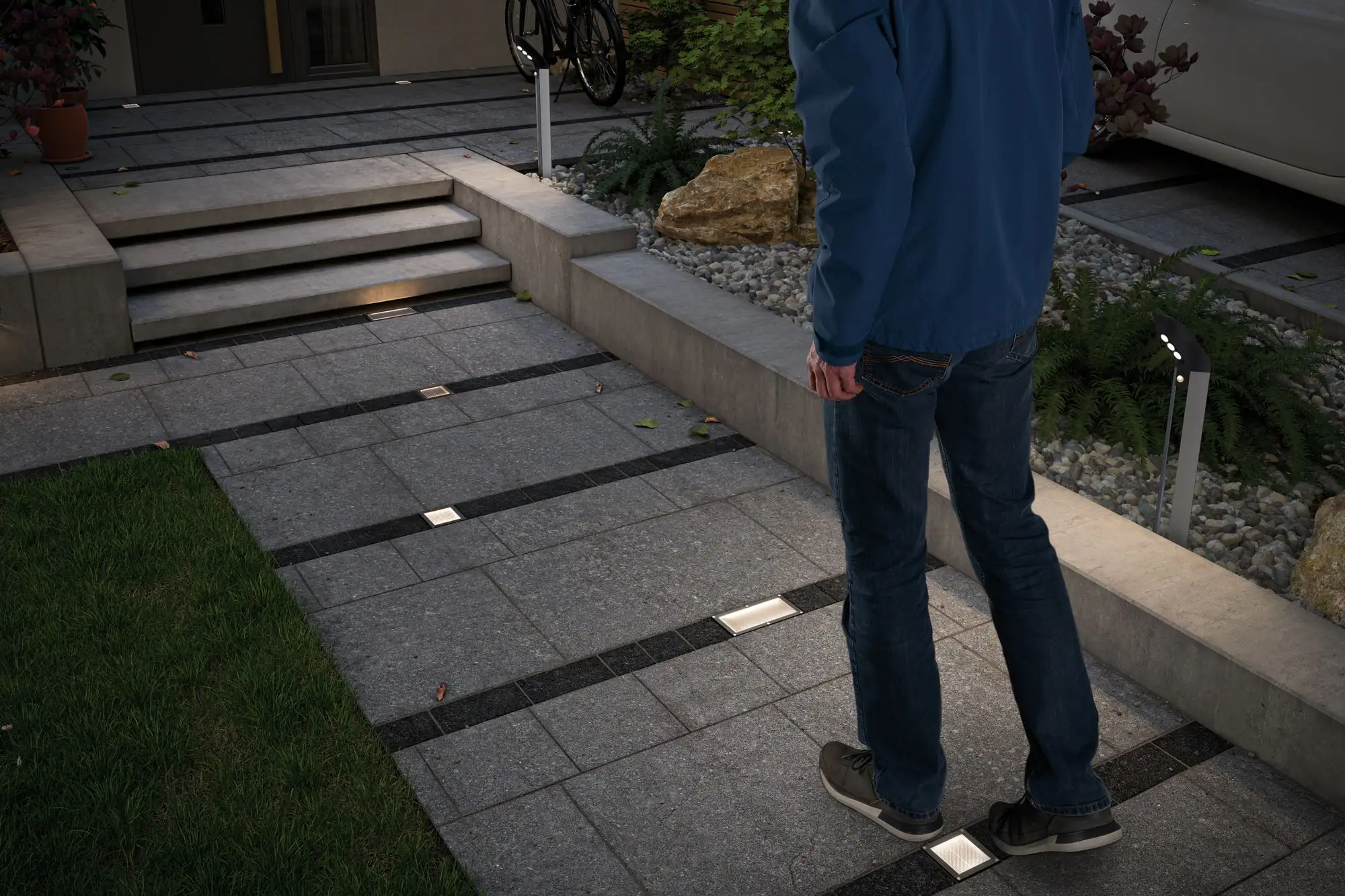 Paulmann Solar LED Bodeneinbauleuchte Aron 10 cm mit Bewegungsmelder