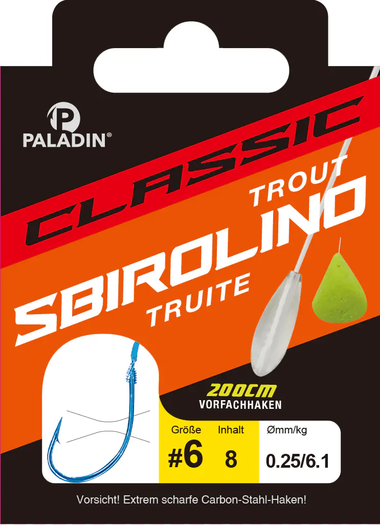 Paladin Sbirolino mit Haken Größe 10 - 200 cm 8 Stück rot