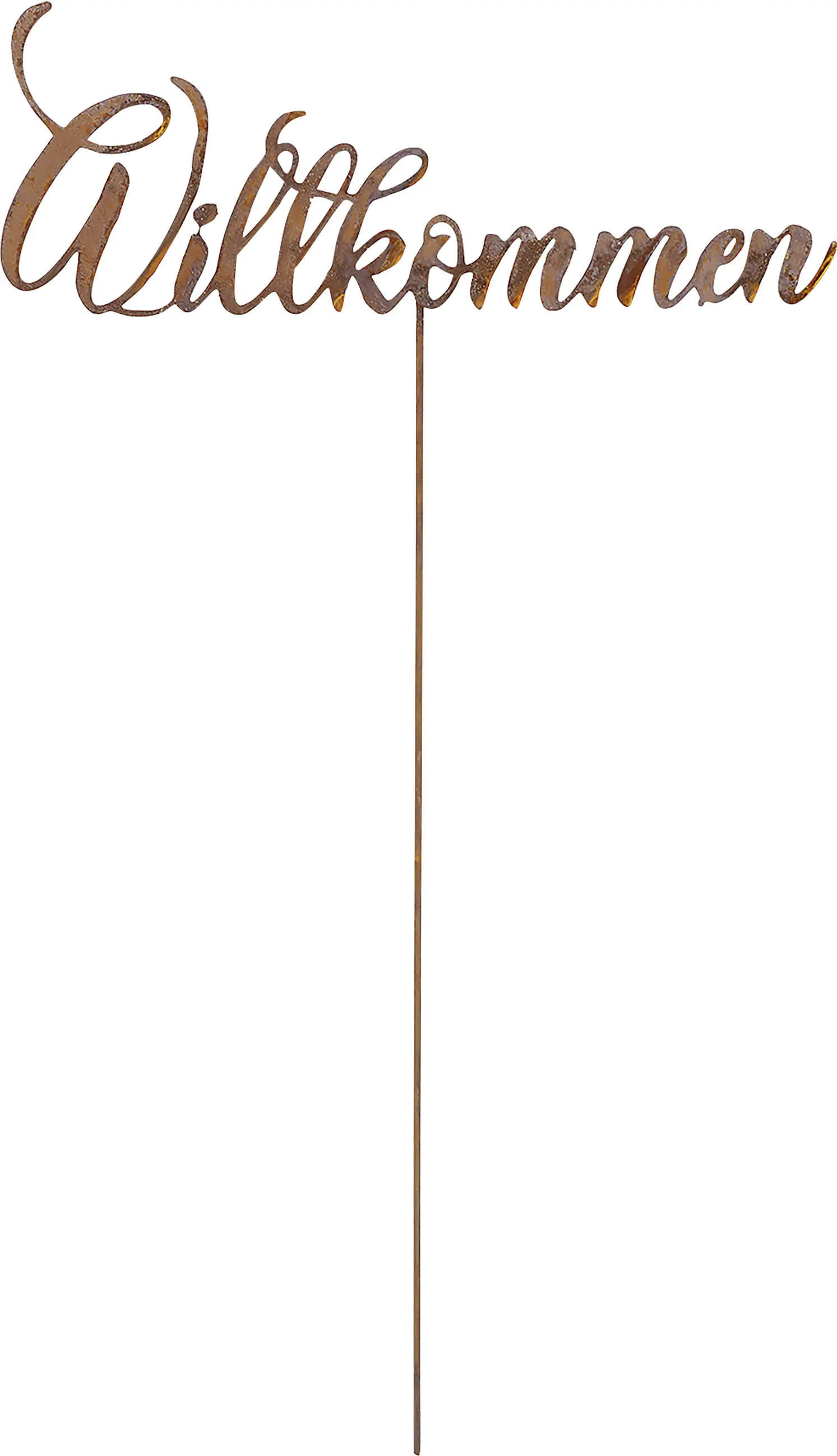 Badeko Topfstecker Willkommen 54 cm rostbraun