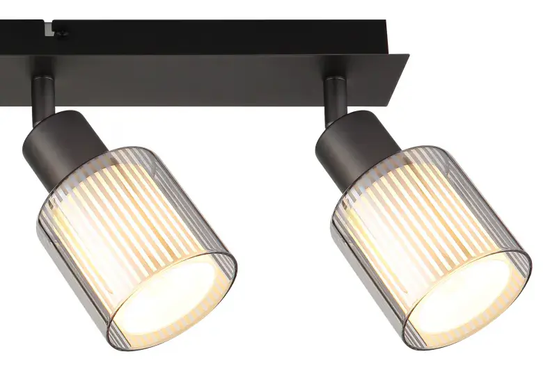 Globo Strahler Villegas 56 x 18,6 cm schwarz-chrom matt