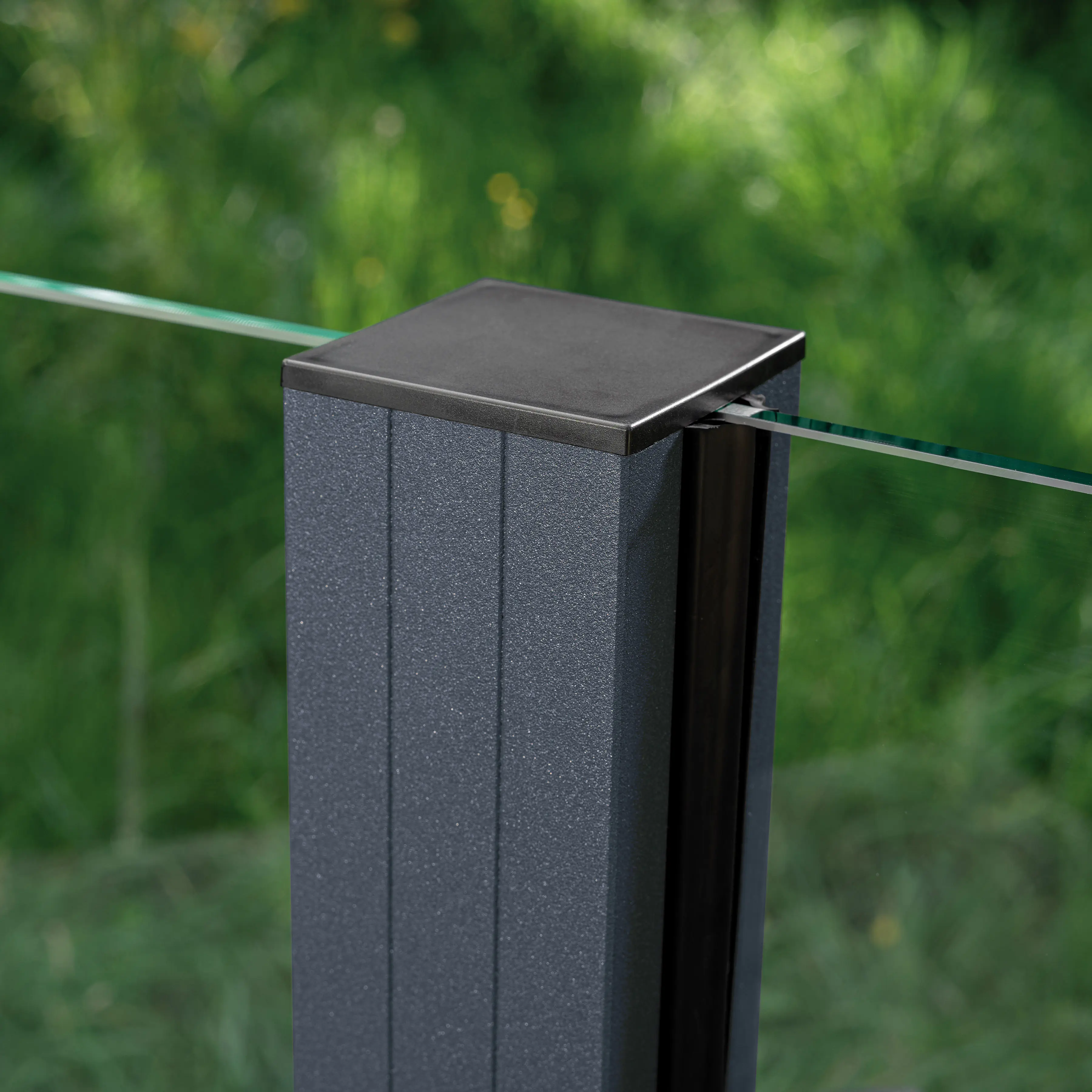 Ambiente Glaszaun Erweiterungsset Klarglas mit Siebdruck 187 x 107,2 cm anthrazit