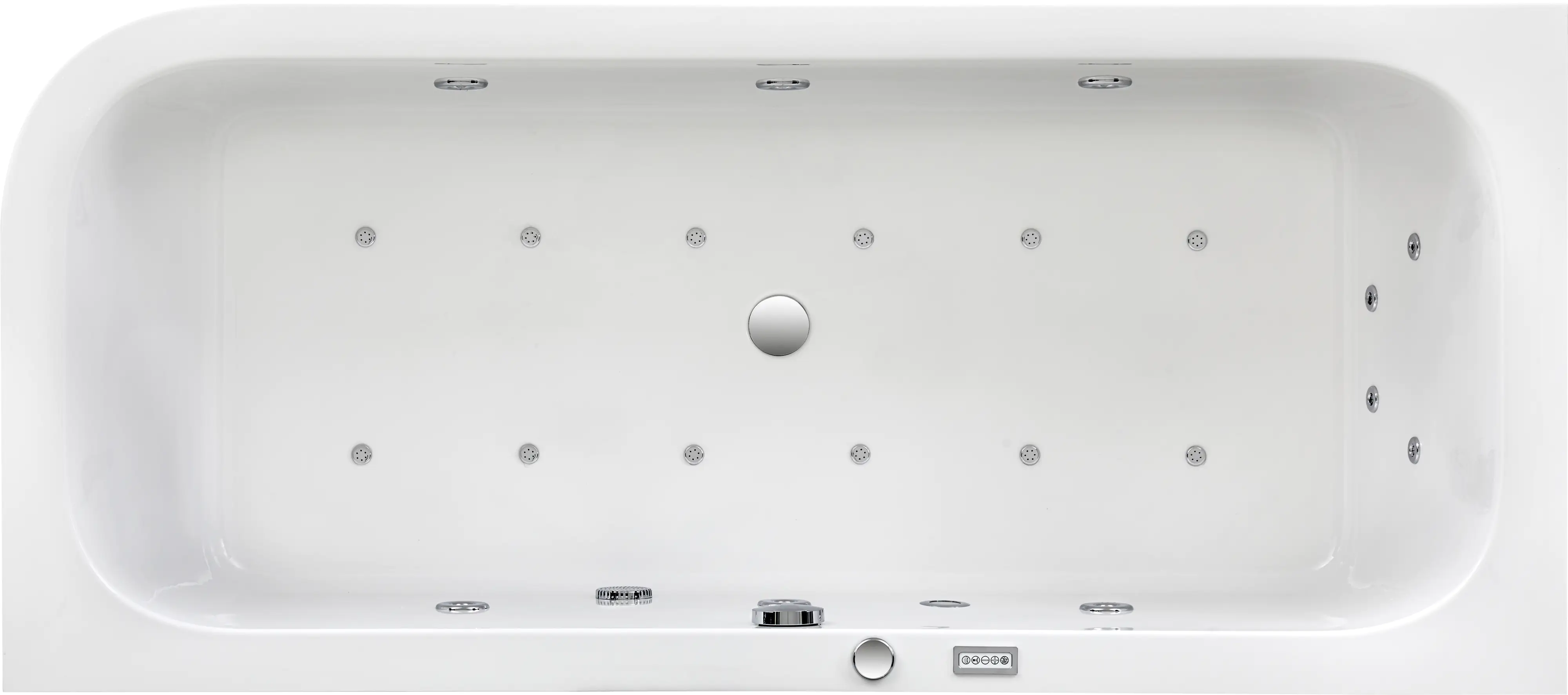 Ottofond Whirlpool-Komplettset Spirit mit Ab-/Überlaufgarnitur 180 x 80 cm, weiß, Modell A