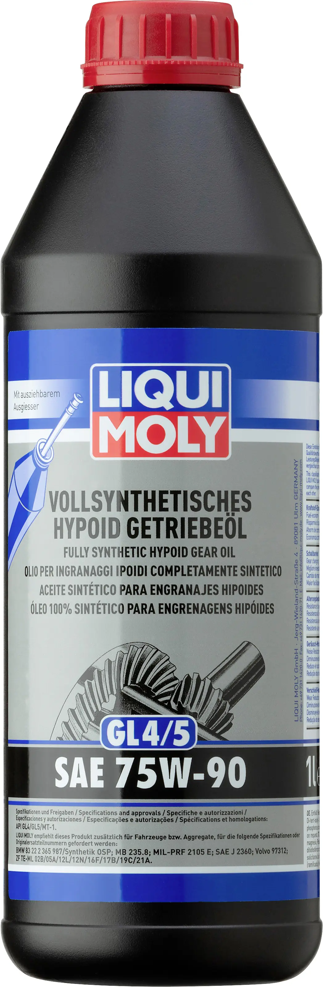 Liqui Molly Vollsynthetisches Hypoid Getriebeöl (GL4/5) 75W-90 1 L