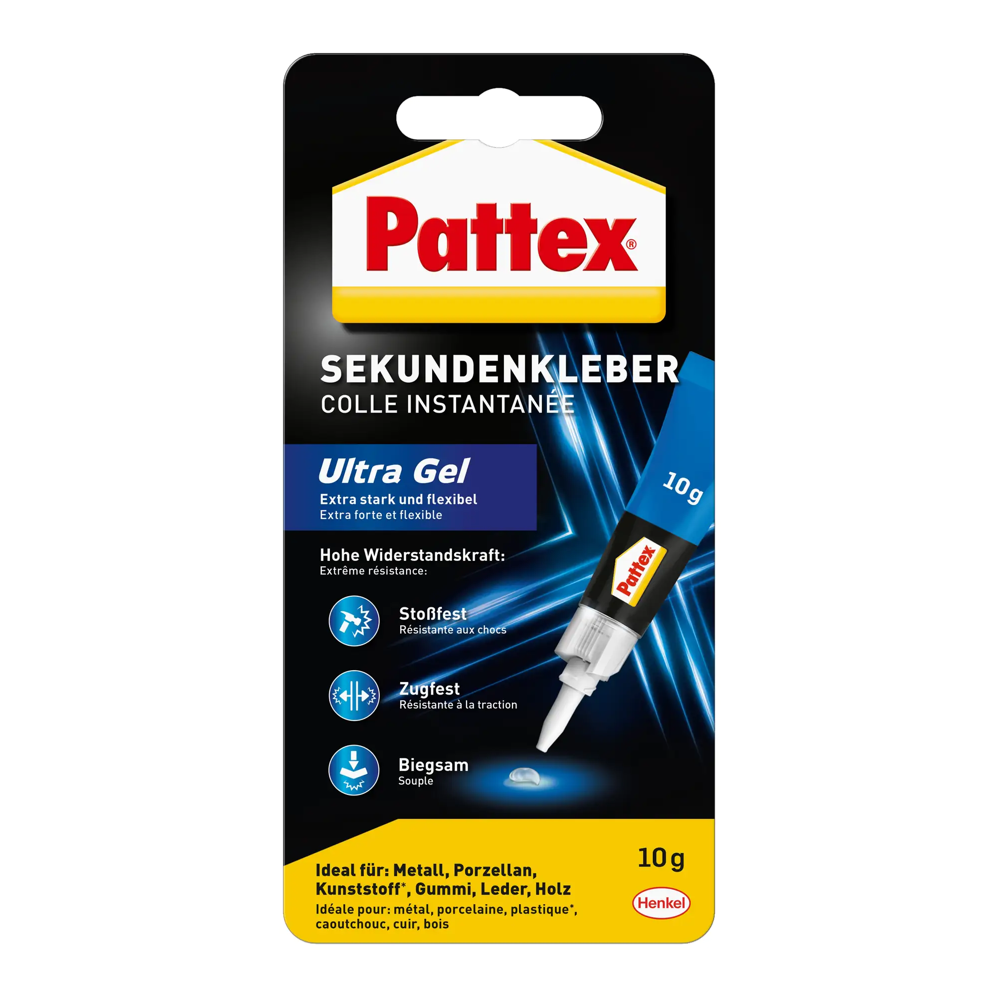 Pattex Sekundenkleber Ultra Gel 10 g Tube, farblos Pattex Sekundenkleber Ultra Gel 10 g Tube, farblos