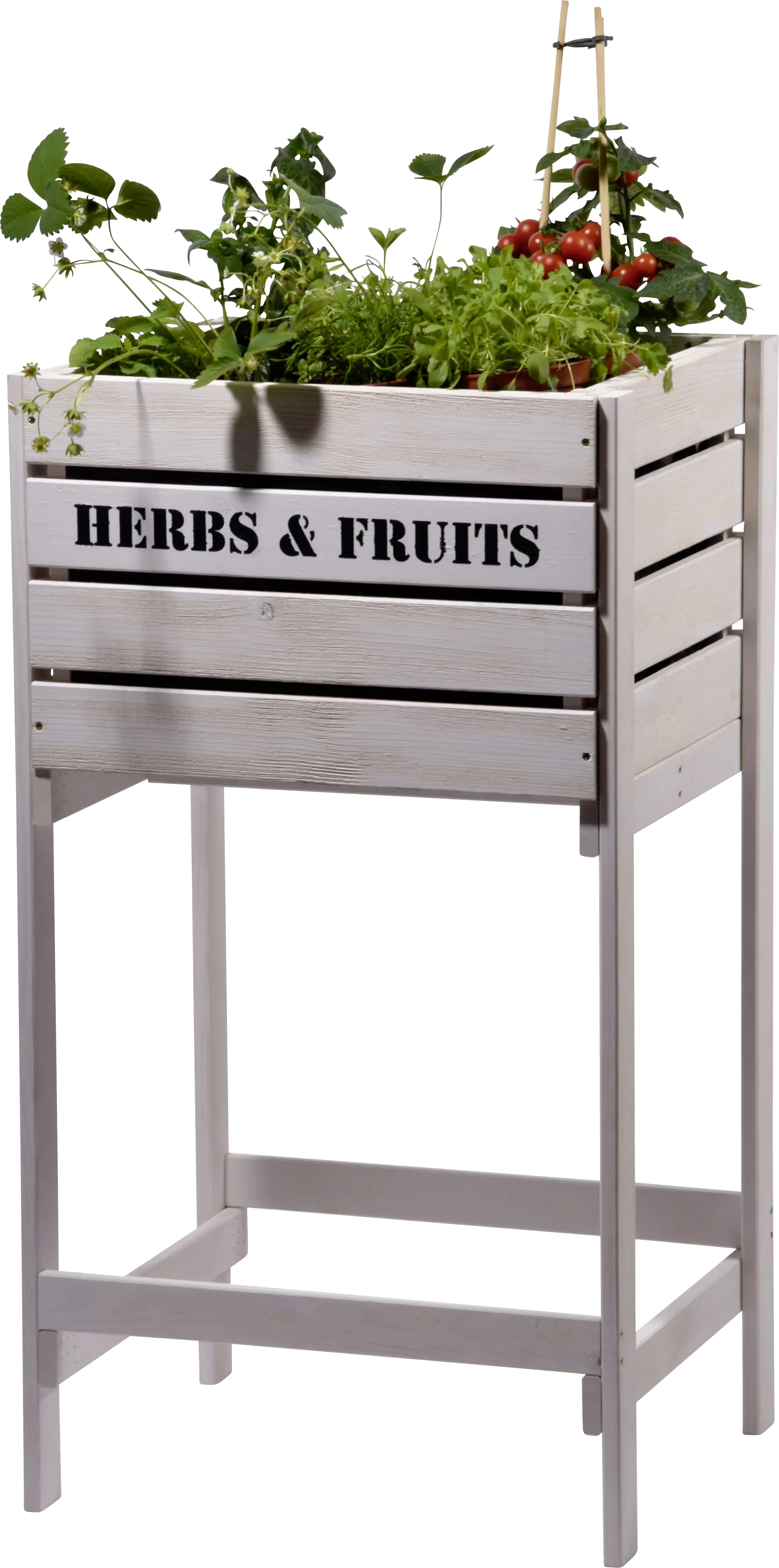 Dobar Hochbeet Obstkiste weiss 49 x 42 x 90 cm