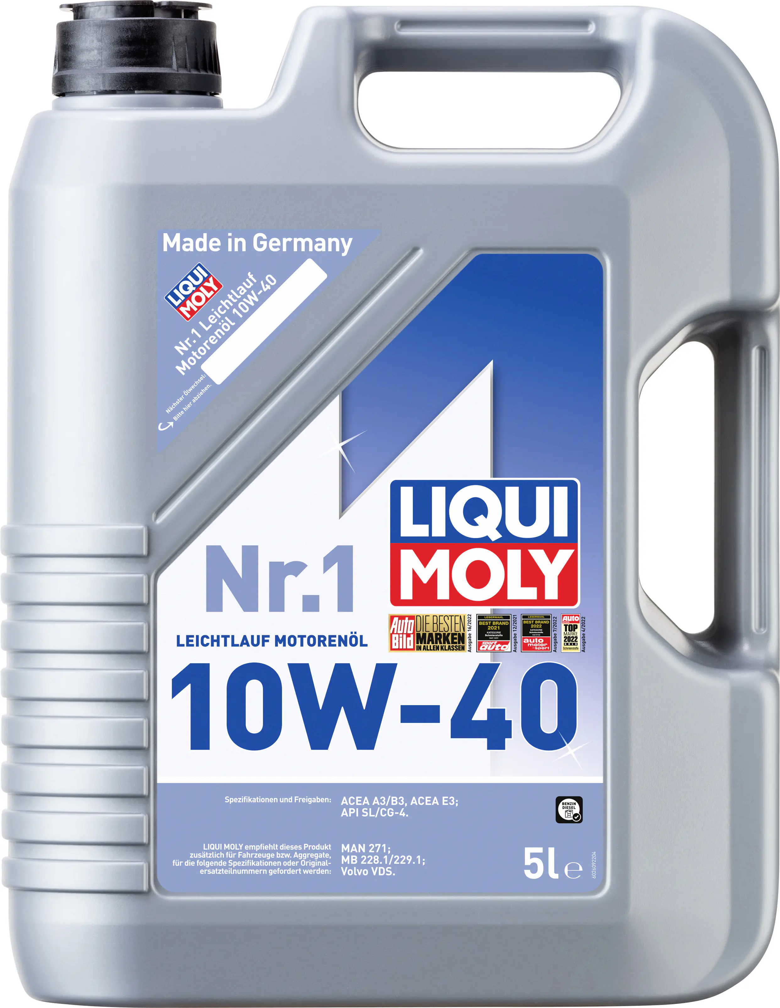 Liqui Moly Motoröl Nr. 1 Leichtlauf 10W-40 5 L Liqui Moly Motoröl Nr. 1 Leichtlauf 10W-40 5 L