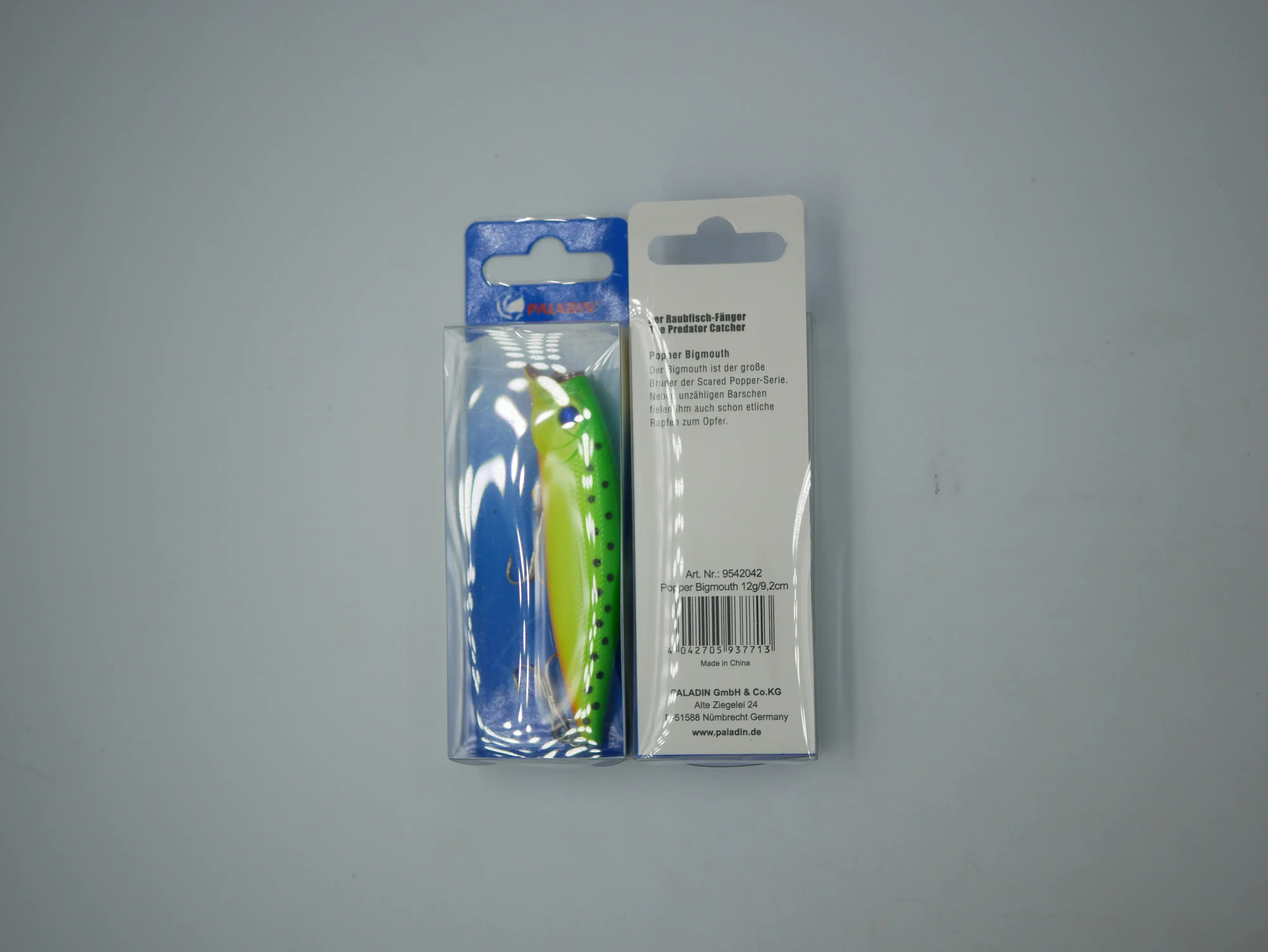 Paladin Kunstköder Popper Bigmouth 12g/9,2cm/giftgrün/float