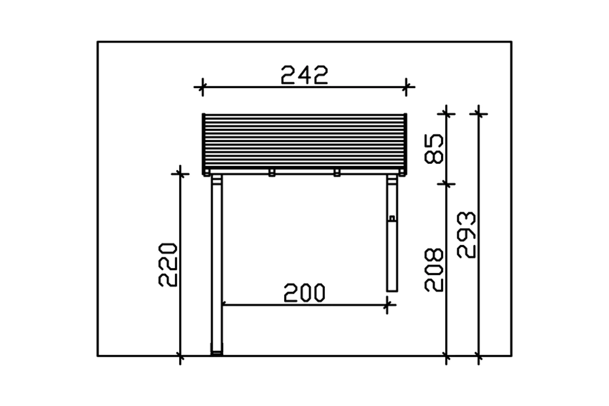 4018211016204_05 SKAN HOLZ Vordach Paderborn Typ 3 242 x 156 cm, lasiert in Eiche hell