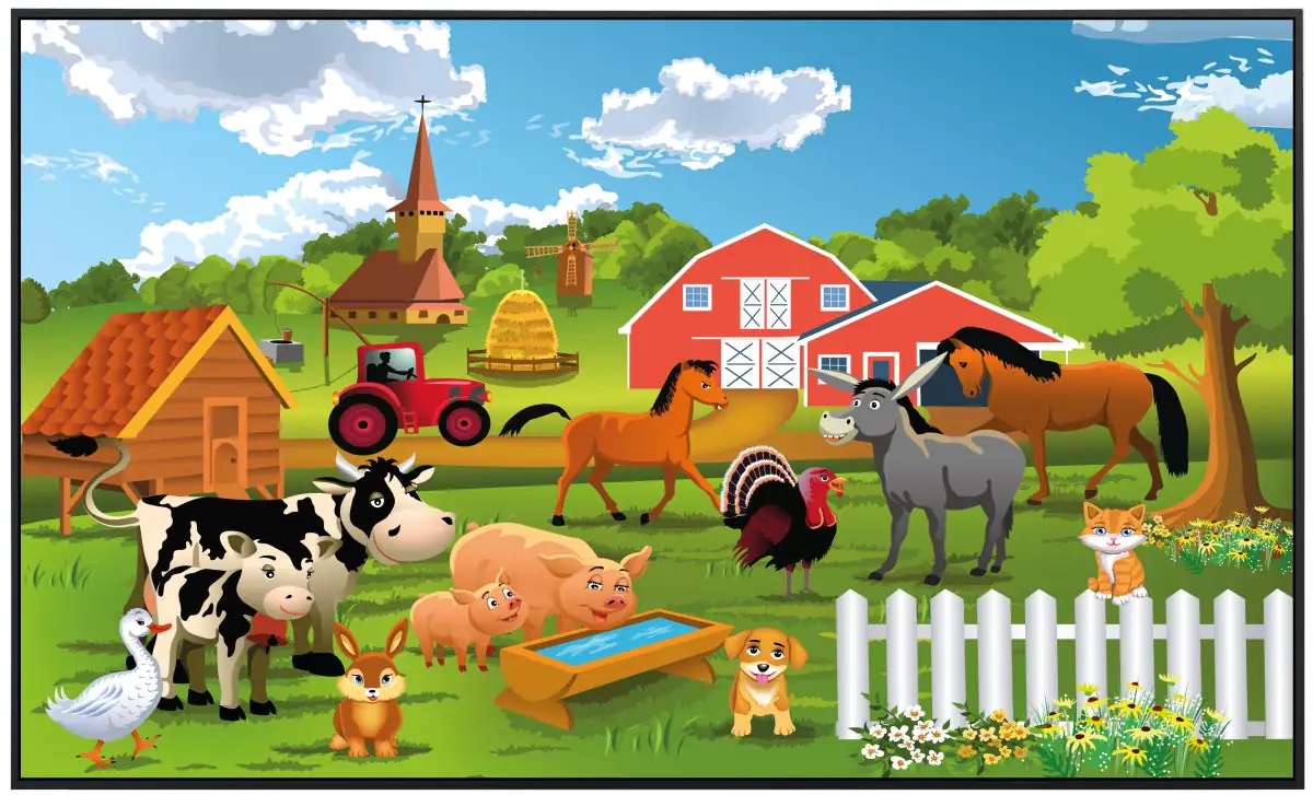 papermoon Infrarotheizkörper EcoHeat 75x120 cm 900 Watt, Farm Kindermotiv