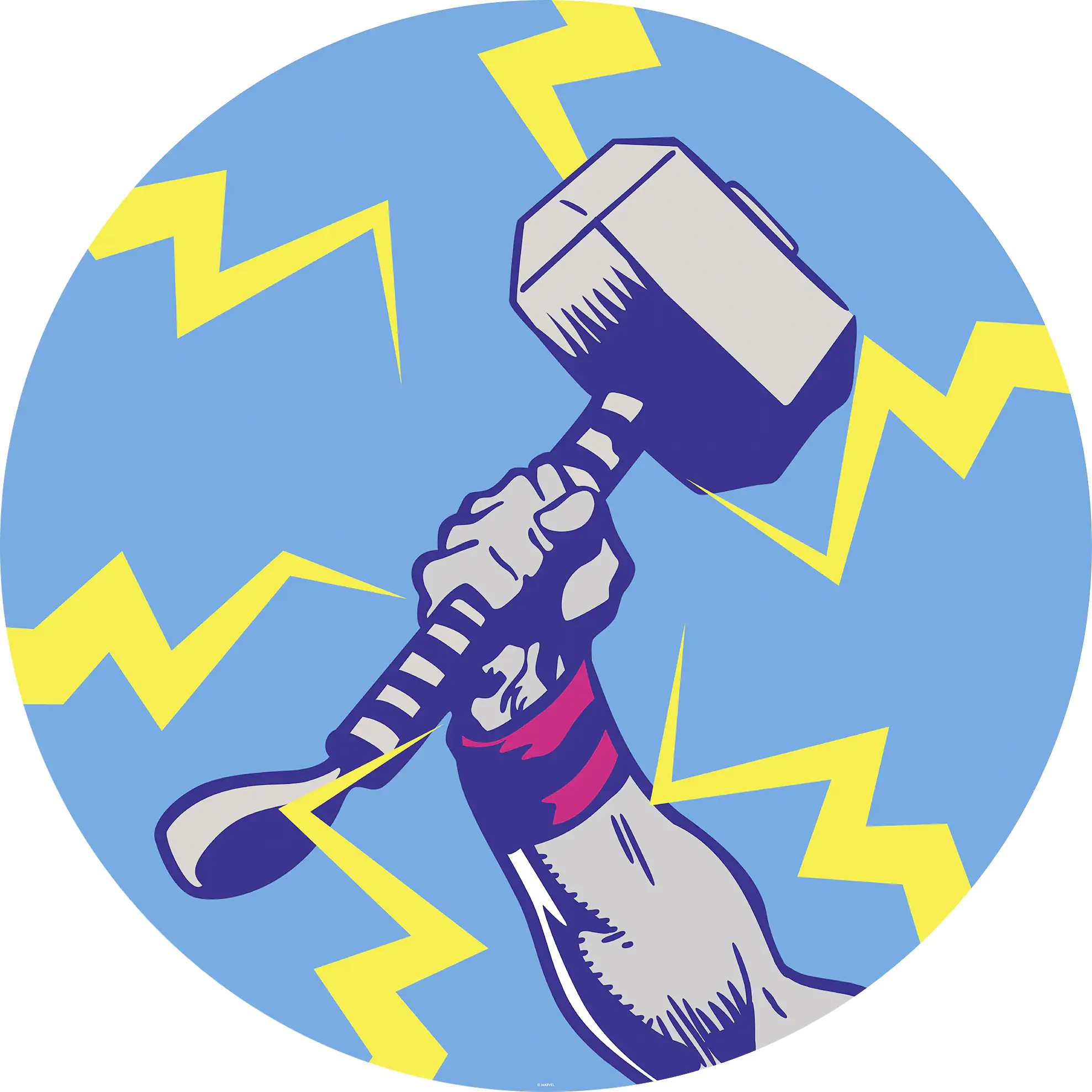 Komar Vlies Fototapete Dot Aveng Thor's Hammer Ø 128 cm, selbstklebend