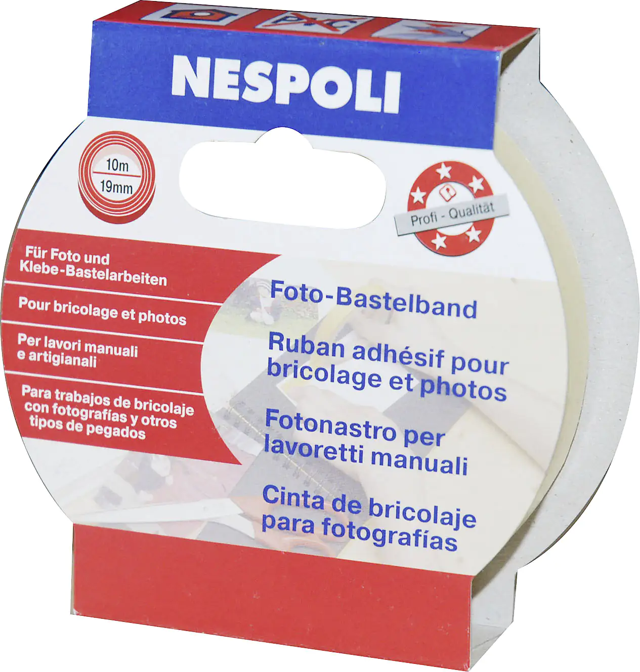 Nespoli Foto- und Bastelband 19 mm x 10 m transparent