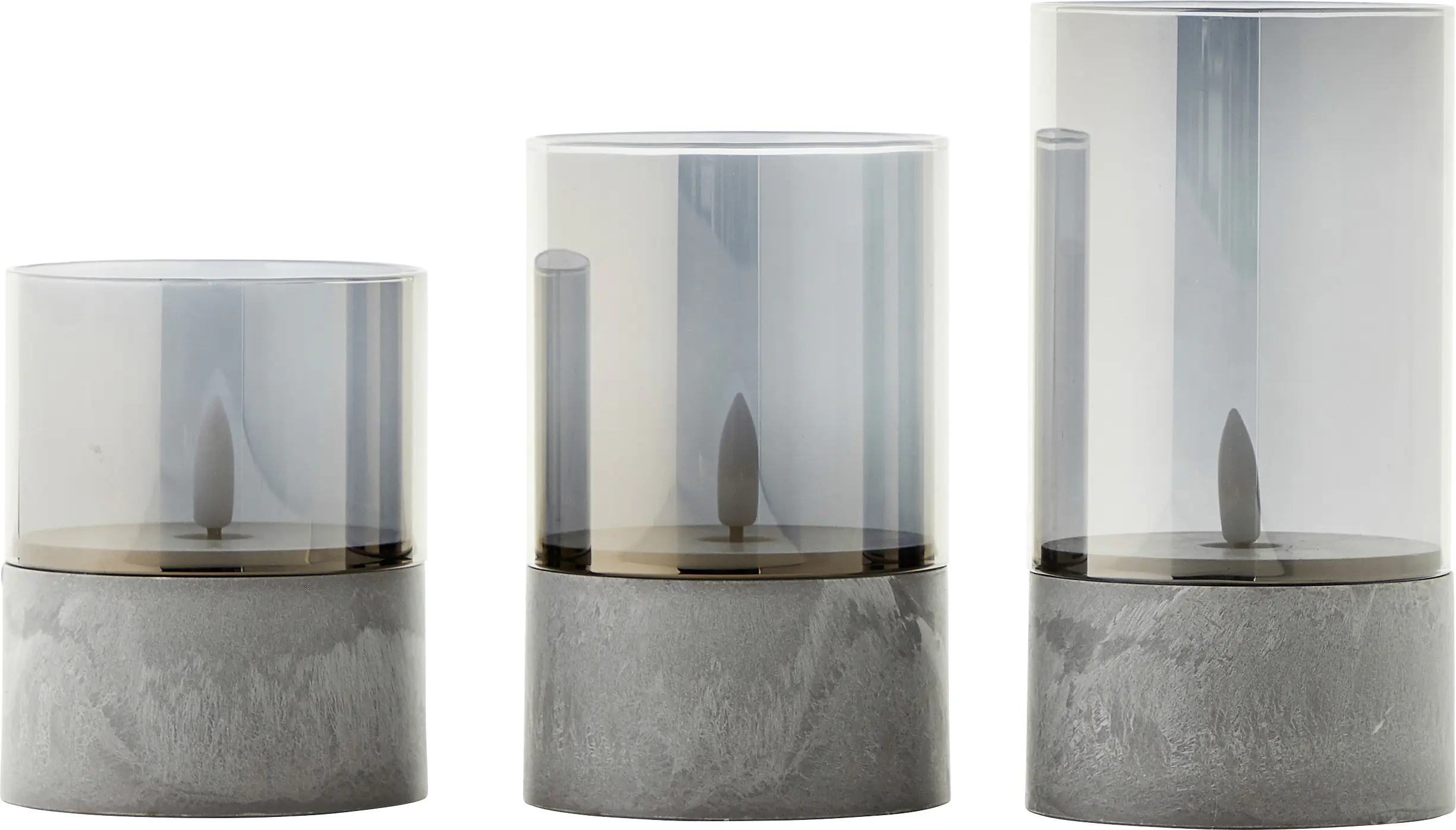Brilliant LED Tischleuchten Kerzen Bougie grau rauchglas 3 Stück Brilliant LED Tischleuchten Kerzen Bougie grau rauchglas 3 Stück