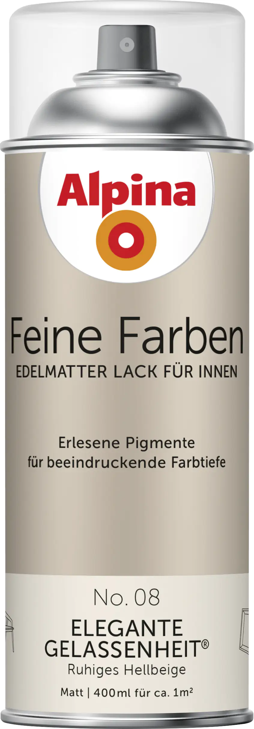 4001244764563 Alpina Feine Farben Sprühlack No. 08 Elegante Gelassenheit  hellbeige edelmatt 400 ml