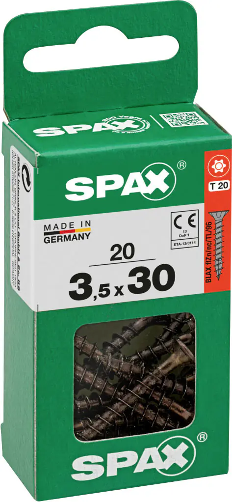 Spax Universalschrauben 3,5 x 30 mm T20 Vollgewinde - 20 Stk. 