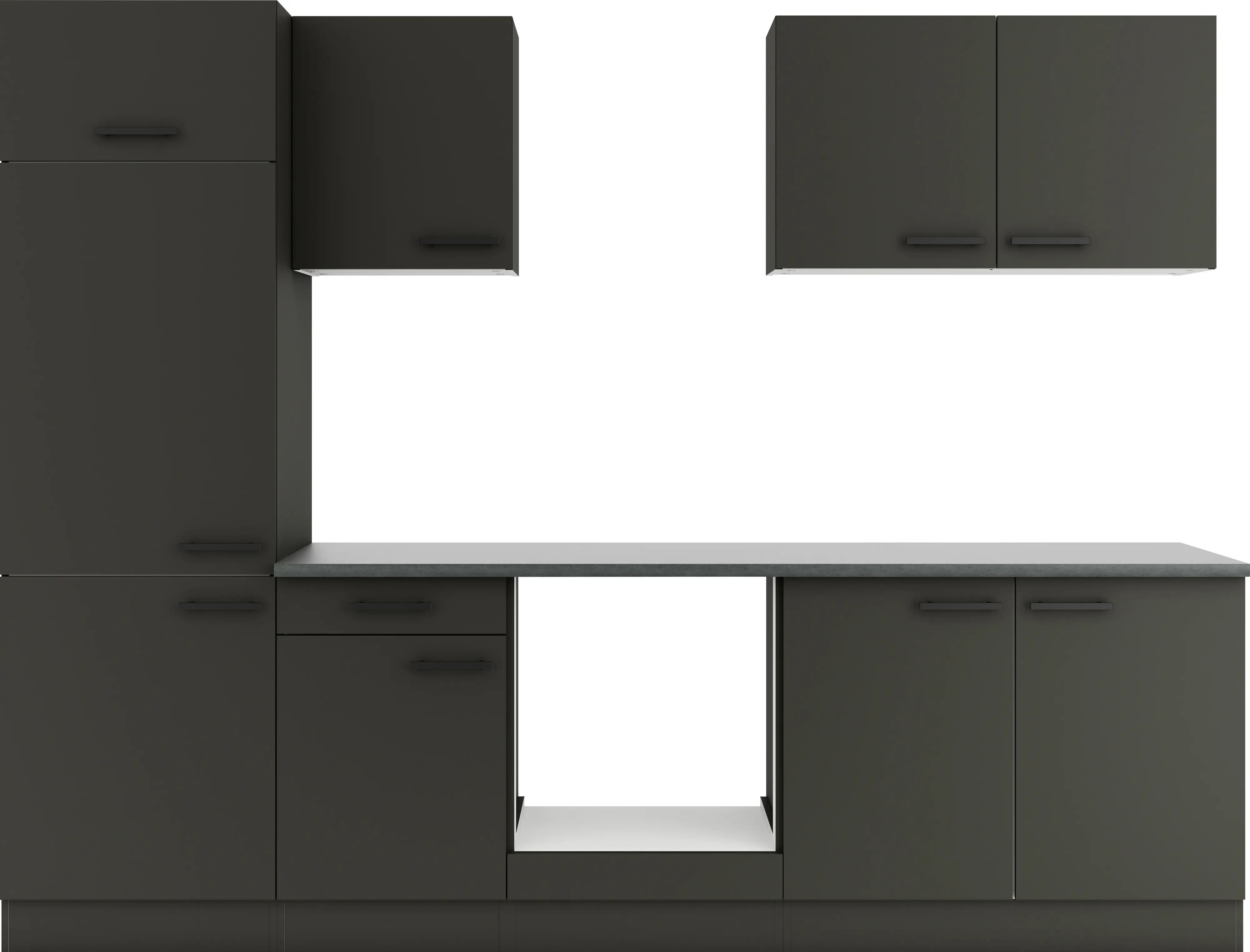 Optifit Küchenzeile Madrid 420 ohne Geräte anthrazit 270 cm 
