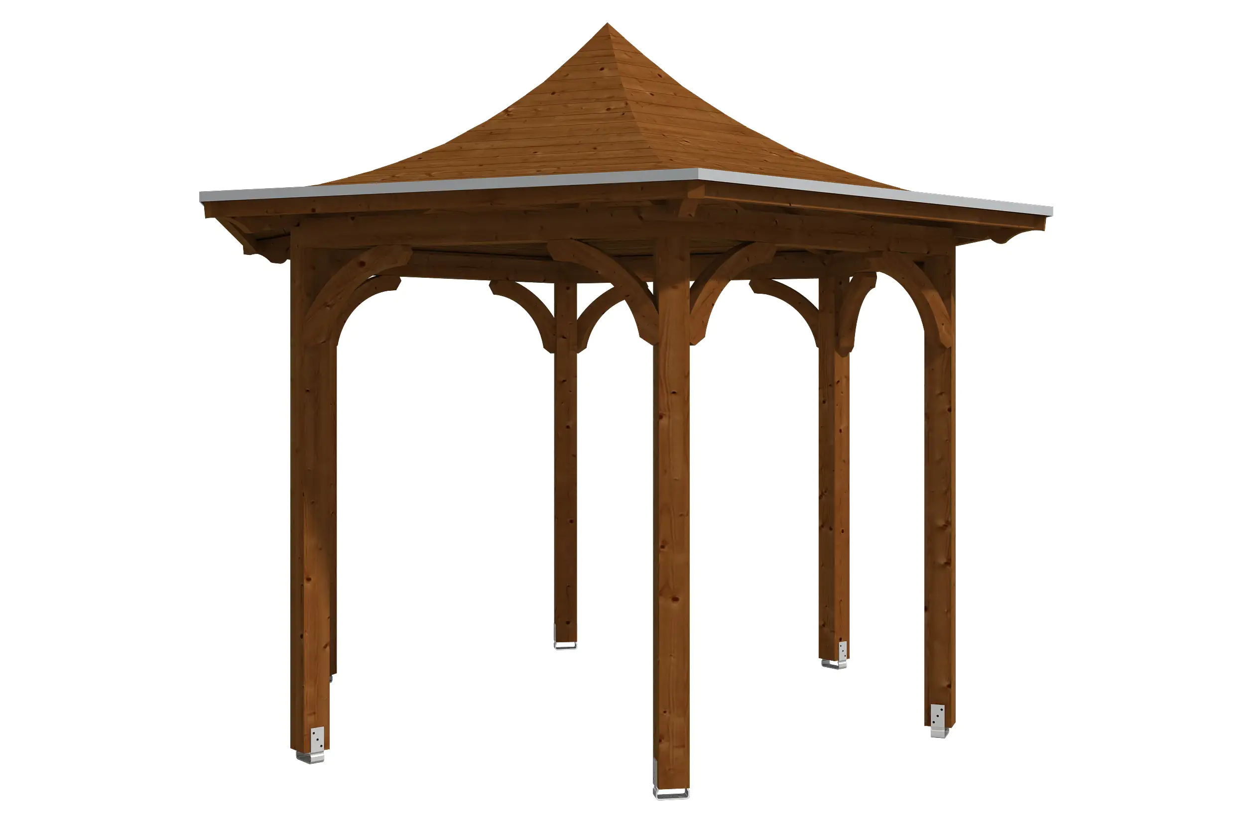 SKAN HOLZ Pavillon Versailles Leimholz, lasiert in Nussbaum