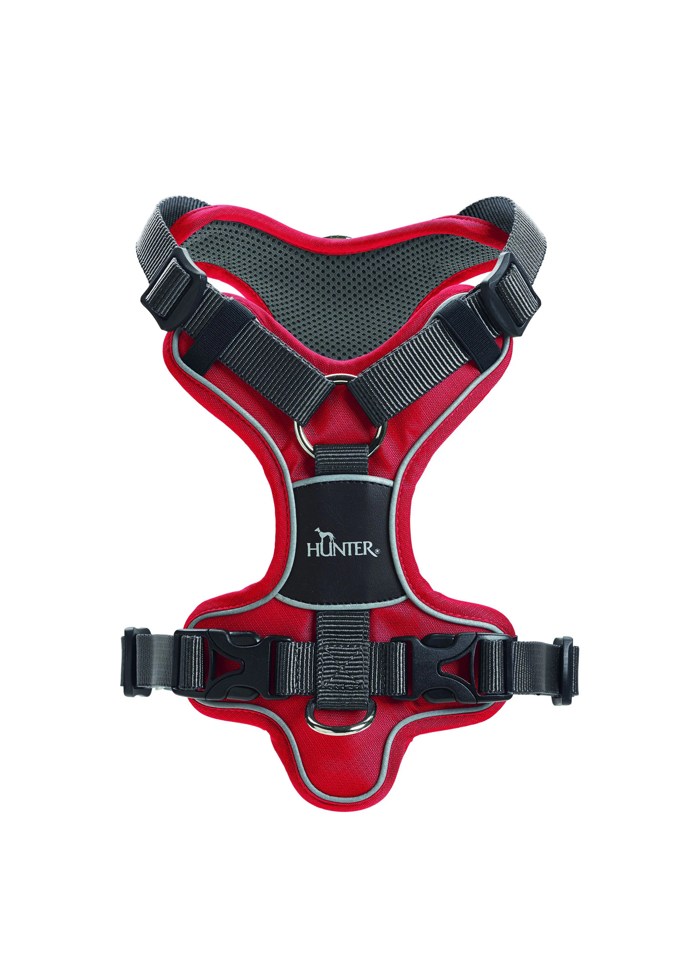 Hunter Hundegeschirr Divo M rot/grau